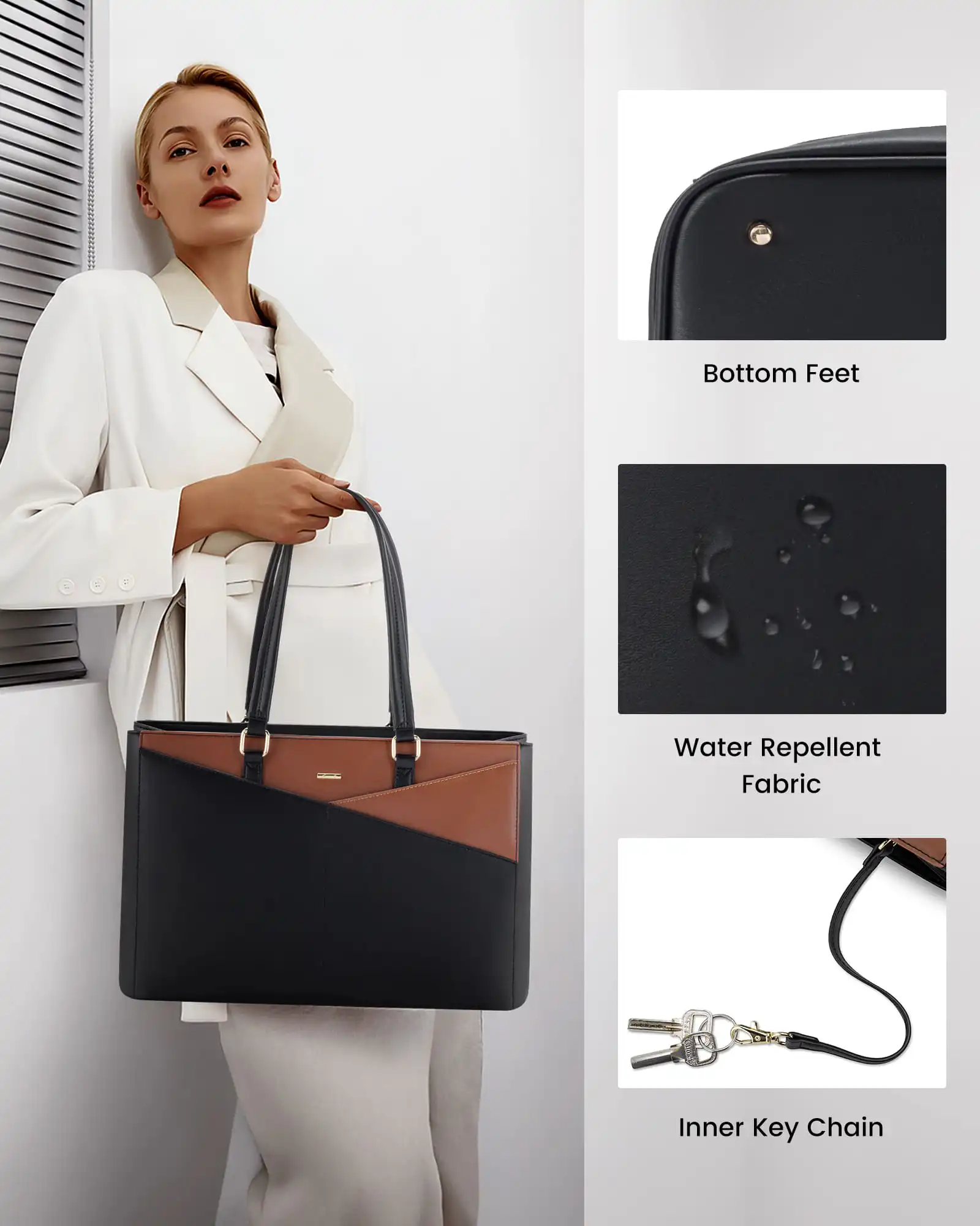 Γυναικεία τσάντα ώμου φορητού υπολογιστή Lovevook 15,6'' WB1476 Black/Coffee