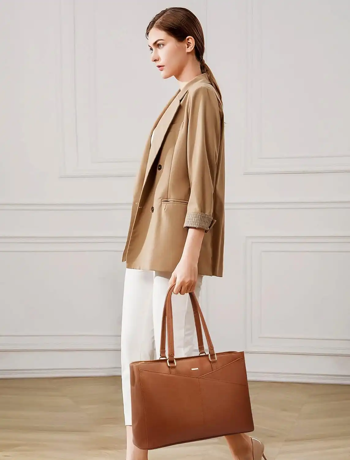 Γυναικεία τσάντα ώμου φορητού υπολογιστή Lovevook 15,6” WB1476 coffee