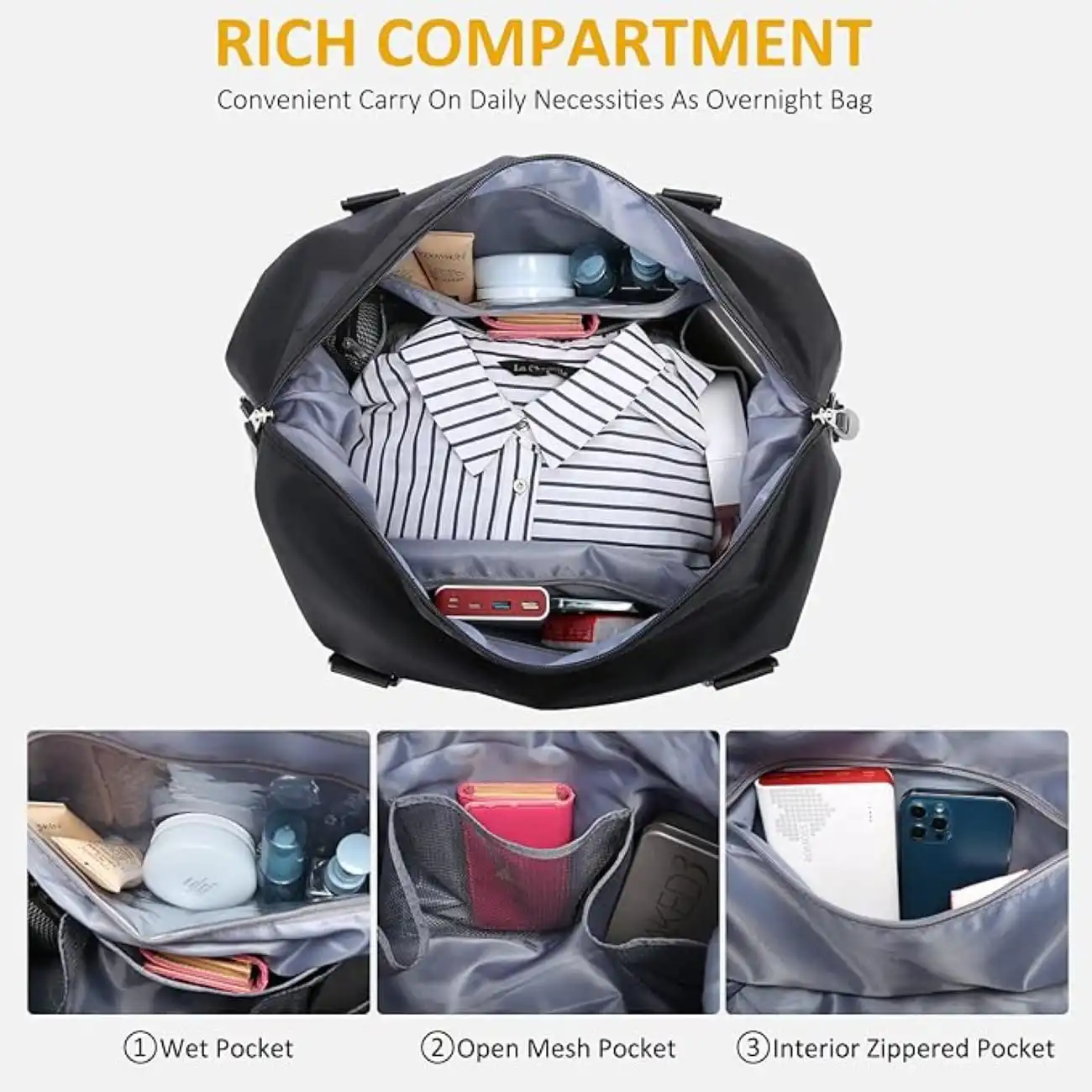 Σετ Σάκος ταξιδιού νεσεσέρ 25 L Lovevook WB1831 black