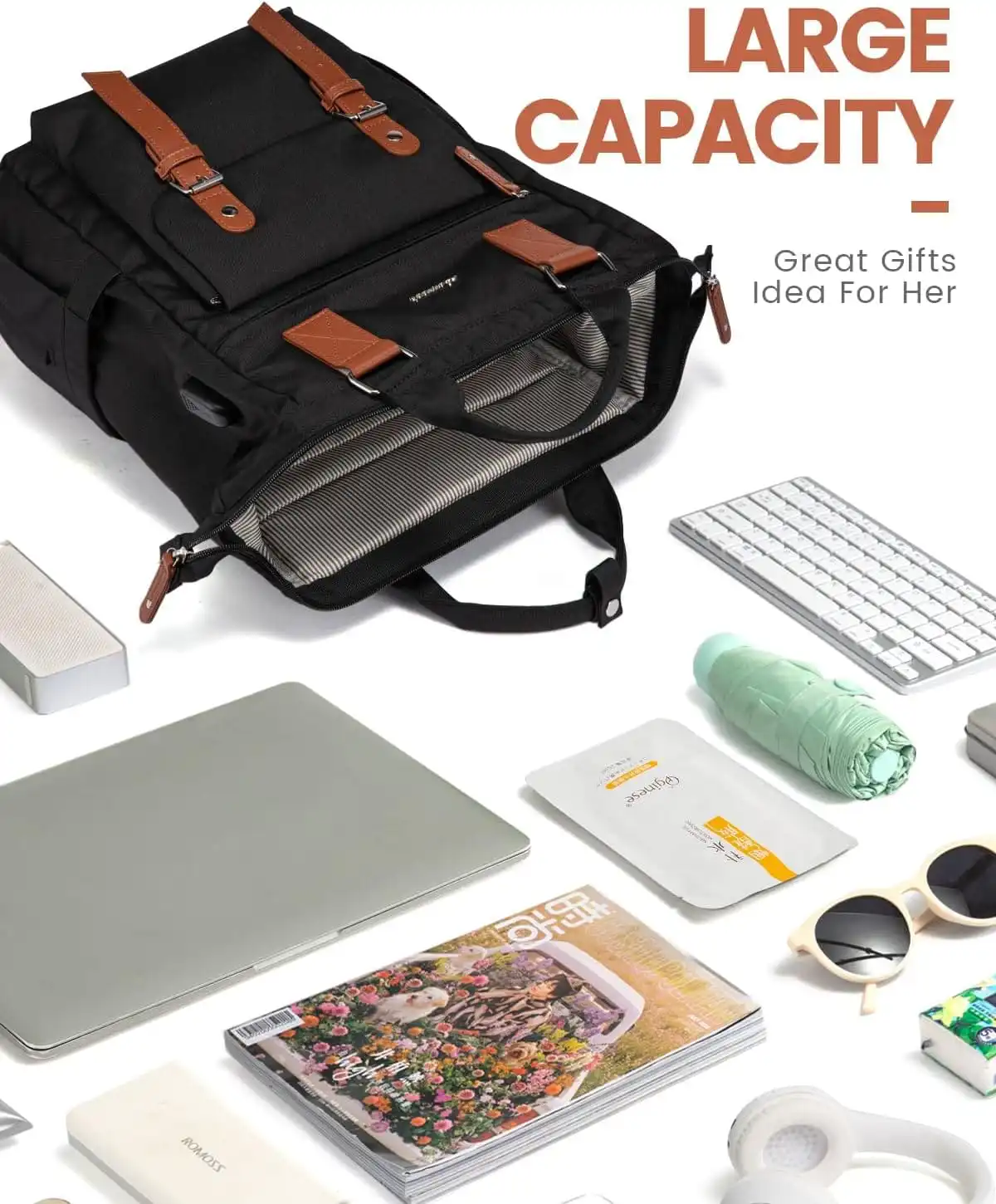 Γυναικείο Σετ Σακίδιο Φορητού Υπολογιστή τσάντα χειρός Lovevook 15,6'' WB1930 black/brown