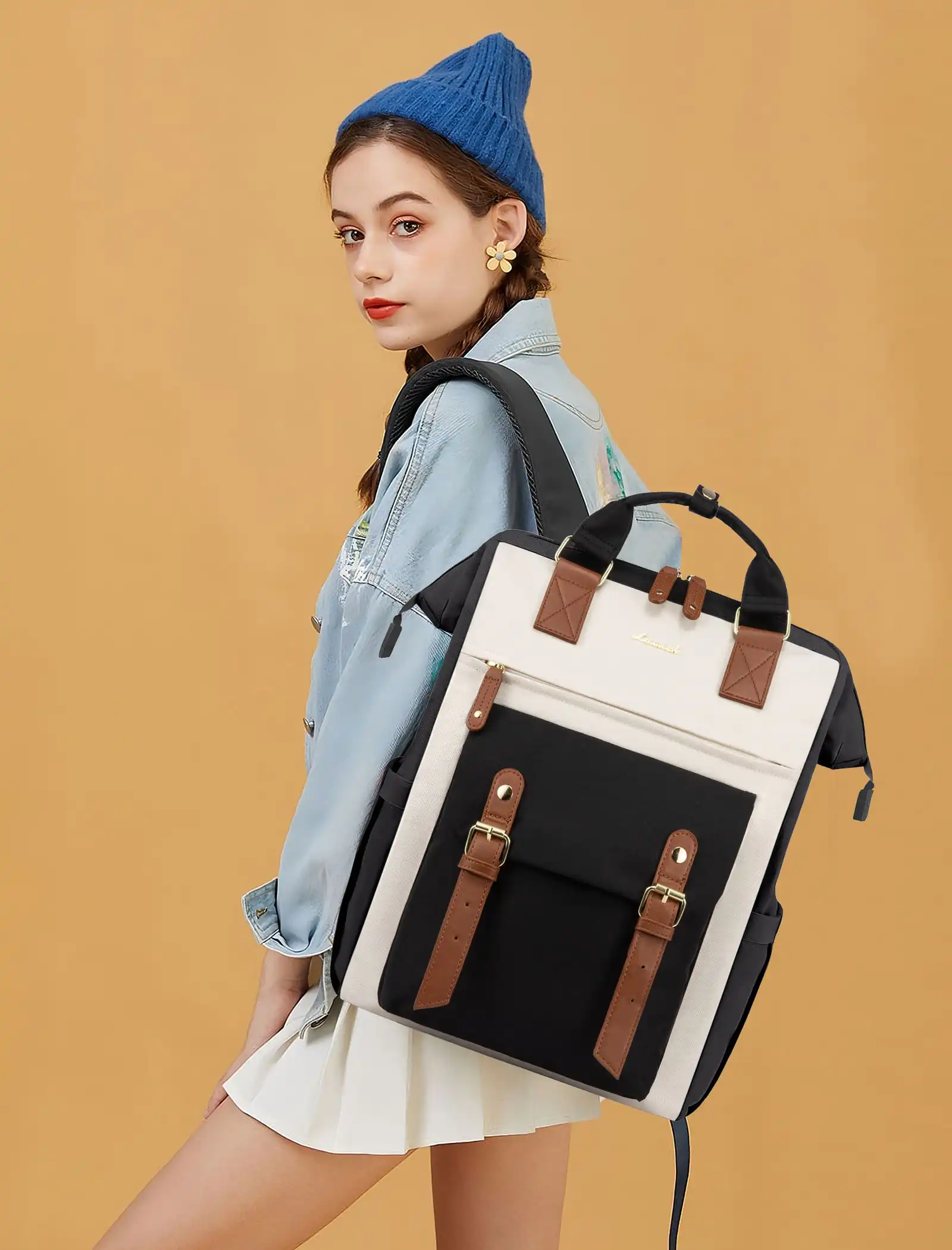 Γυναικείο Σετ Σακίδιο Φορητού Υπολογιστή τσάντα χειρός Lovevook 15,6” WB1930 beige/black