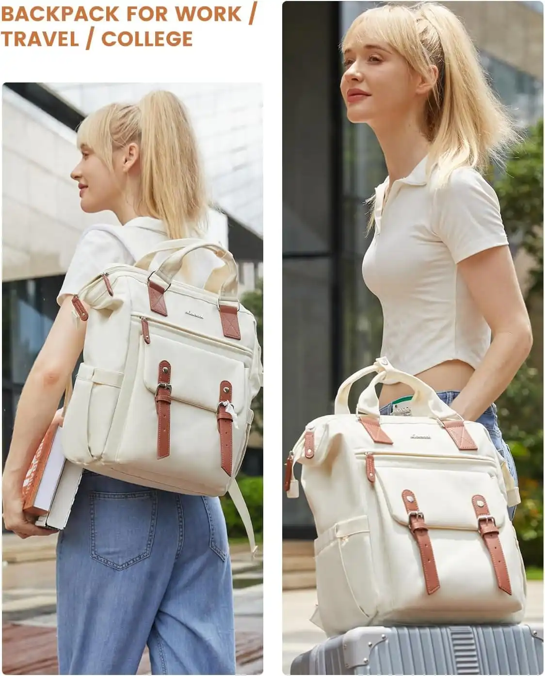 Γυναικείο Σετ Σακίδιο Φορητού Υπολογιστή τσάντα χειρός Lovevook 15,6'' WB1930 beige