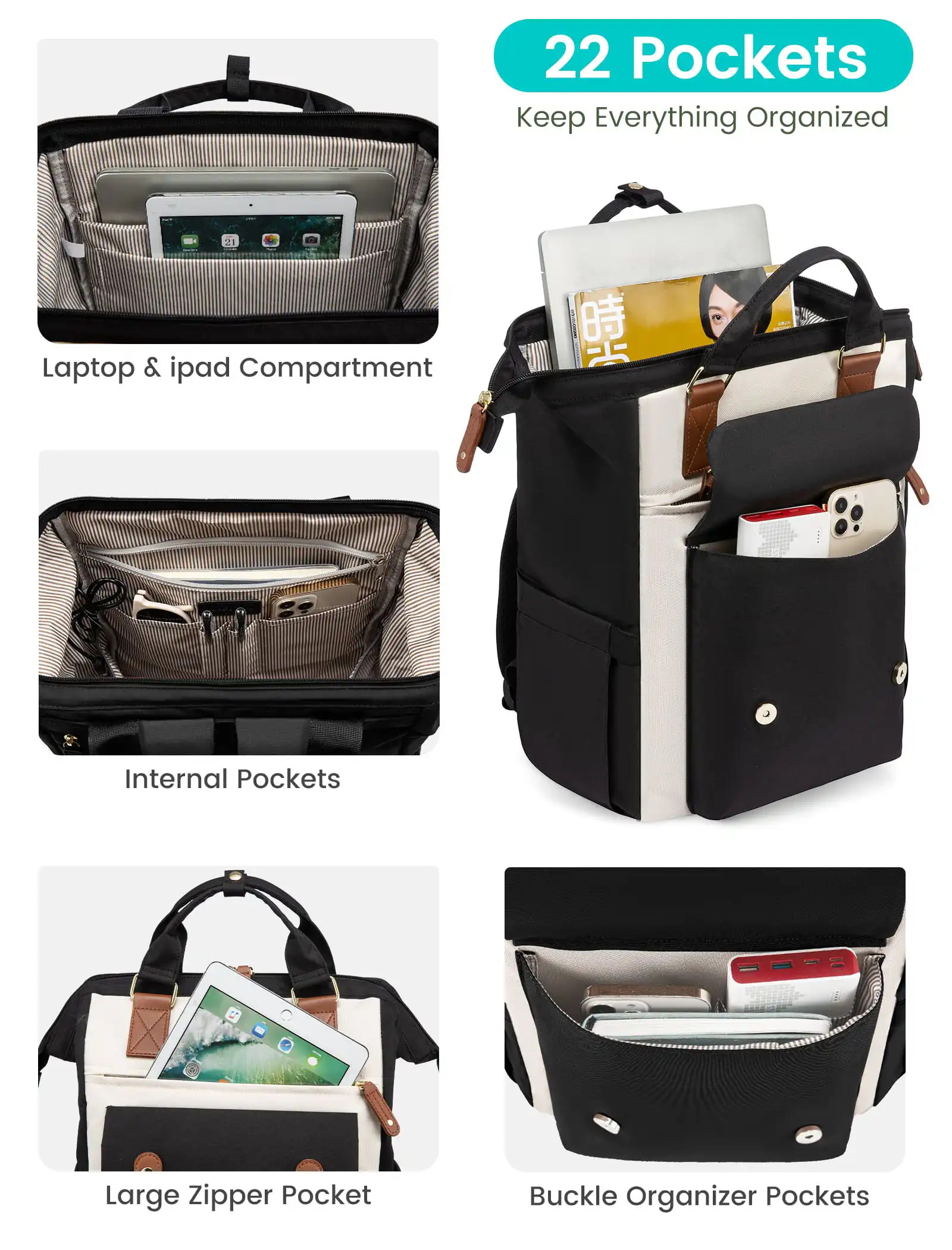 Γυναικείο Σετ Σακίδιο Φορητού Υπολογιστή τσάντα χειρός Lovevook 15,6'' WB1930 beige/black