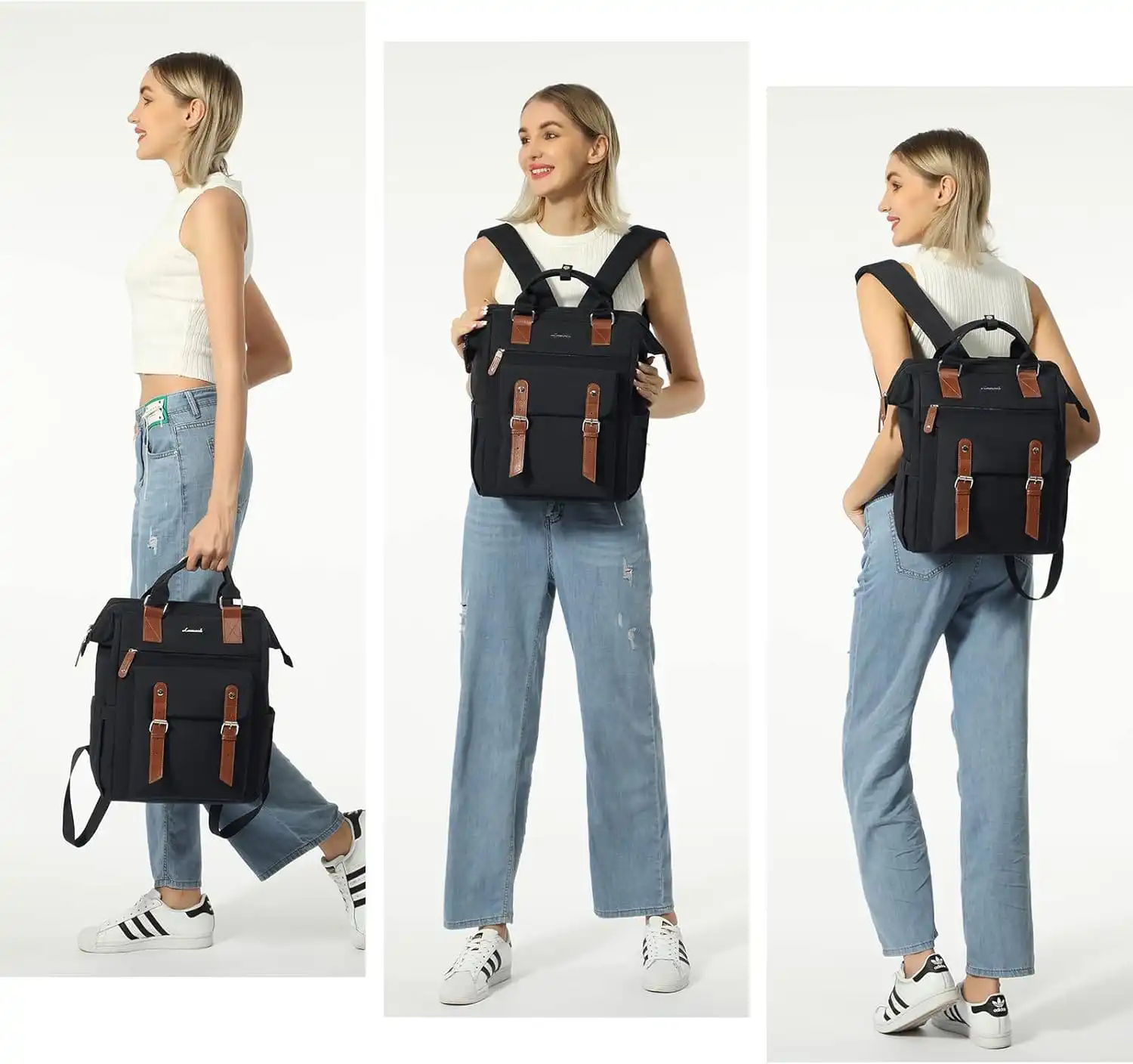 Γυναικείο Σετ Σακίδιο Φορητού Υπολογιστή τσάντα χειρός Lovevook 15,6'' WB1930 black/brown