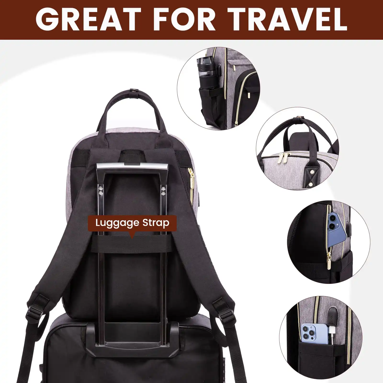 Γυναικείο Σακίδιο Φορητού Υπολογιστή Lovevook 15,6'' MB2012 beige/black/brown