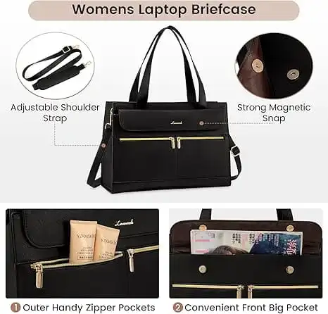 Γυναικείο σετ τσάντας ώμου/χειροός φορητού υπολογιστή Lovevook 15,6'' WB2026 black