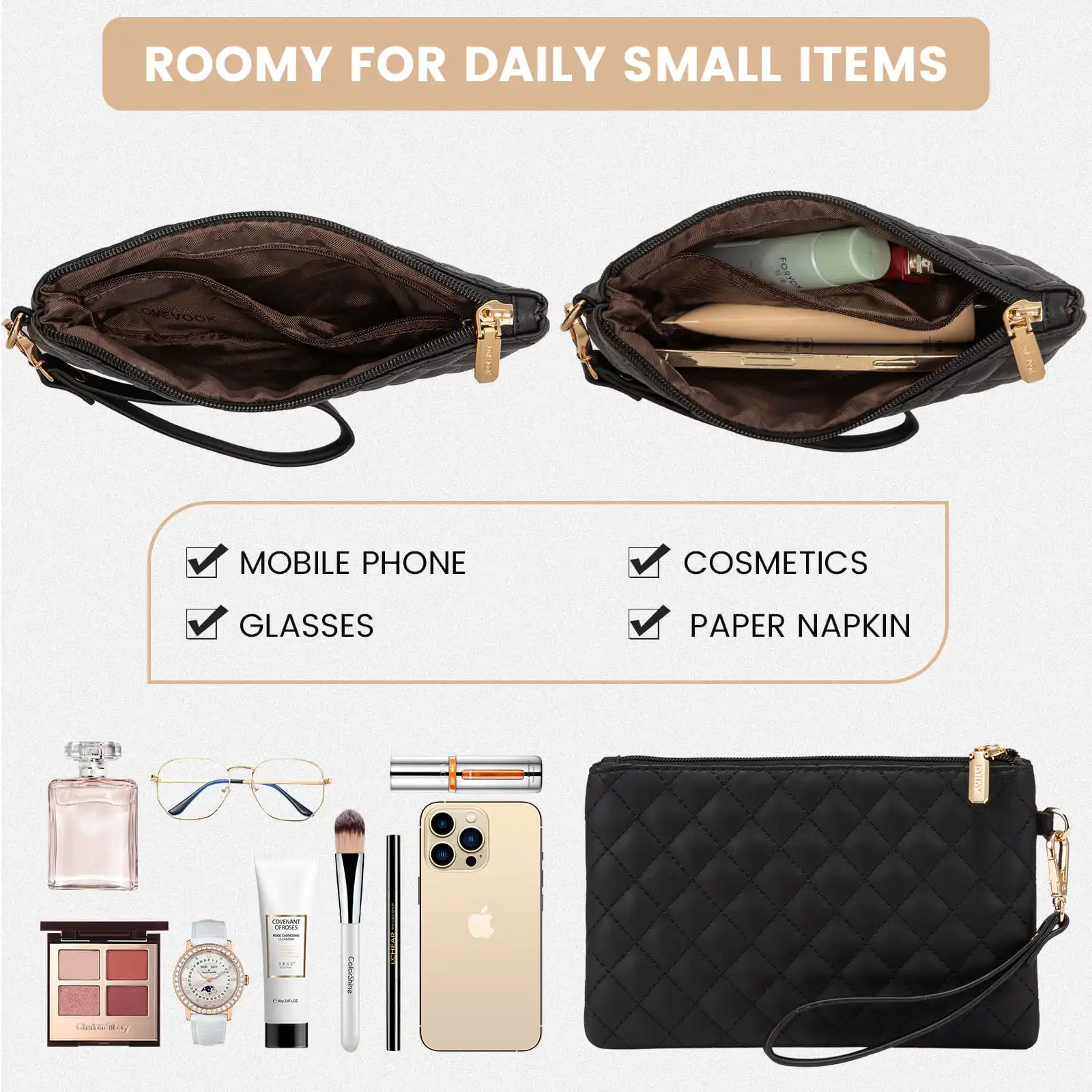 Γυναικείο σετ τσάντας ώμου/χειρός φορητού υπολογιστή Lovevook 15,6'' WB3013 black