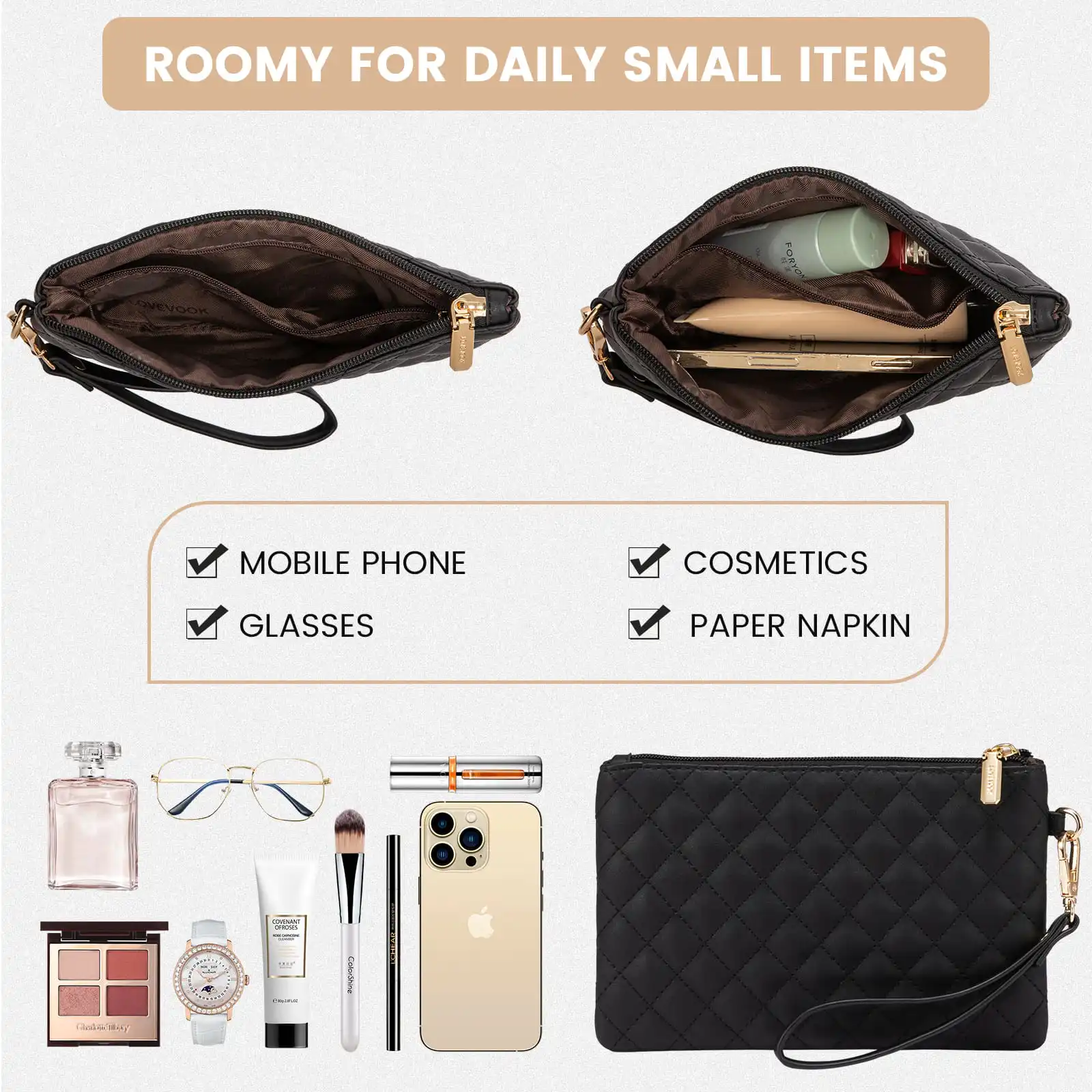 Γυναικείο σετ τσάντας ώμου/χειρός φορητού υπολογιστή Lovevook 15,6'' WB3013 black