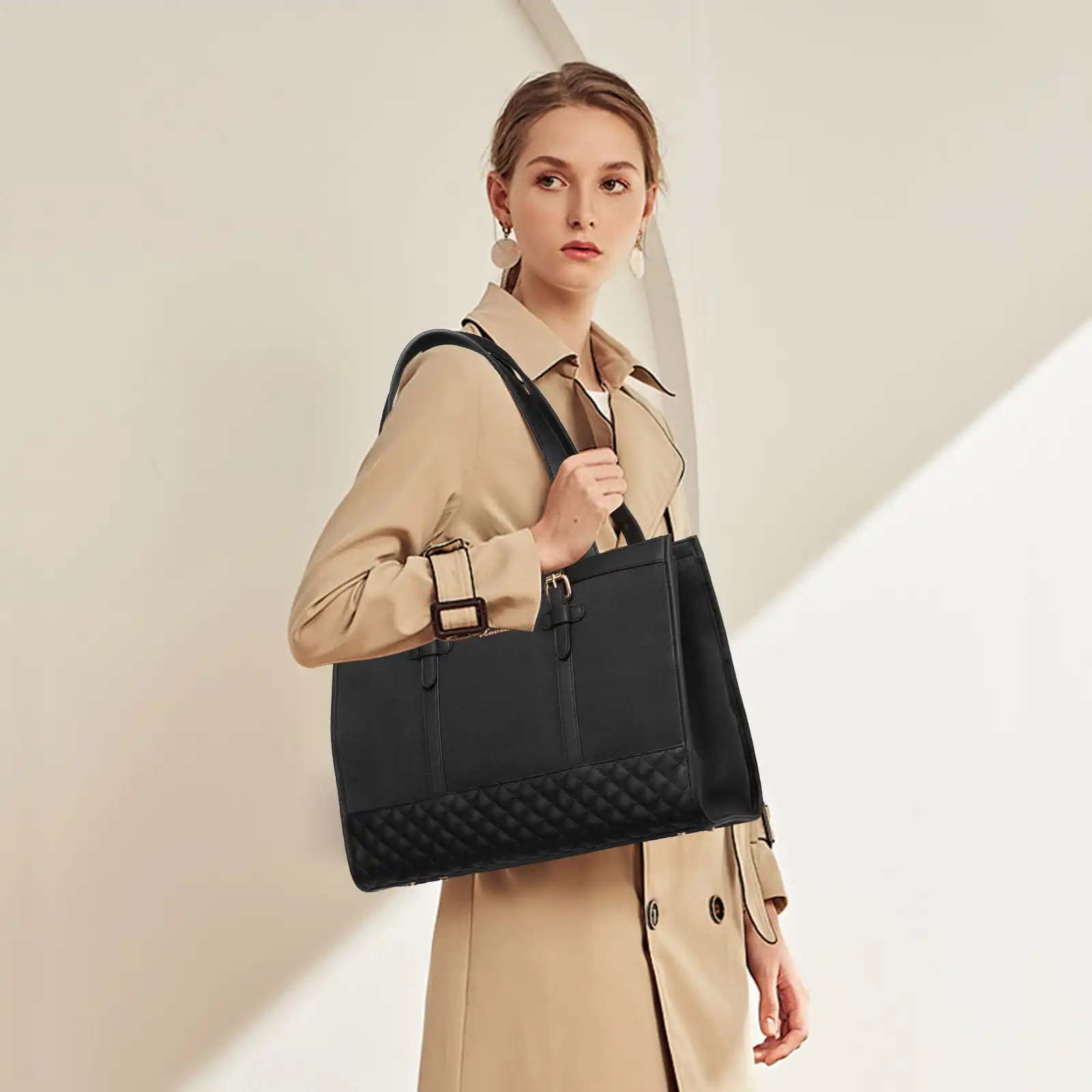 Γυναικείο σετ τσάντας ώμου/χειρός φορητού υπολογιστή Lovevook 15,6” WB3013 black