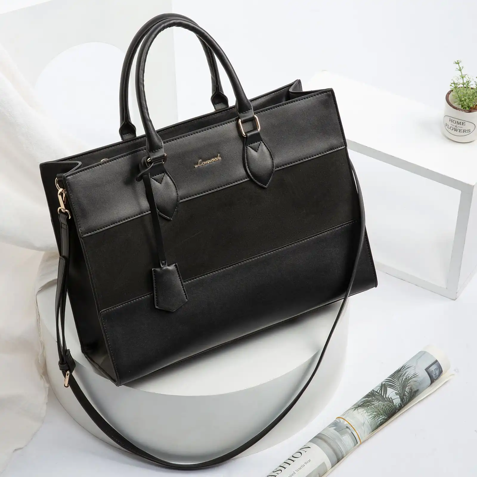 Γυναικείο σετ τσάντας ώμου/χειρός φορητού υπολογιστή Lovevook 15,6'' WB3024 black