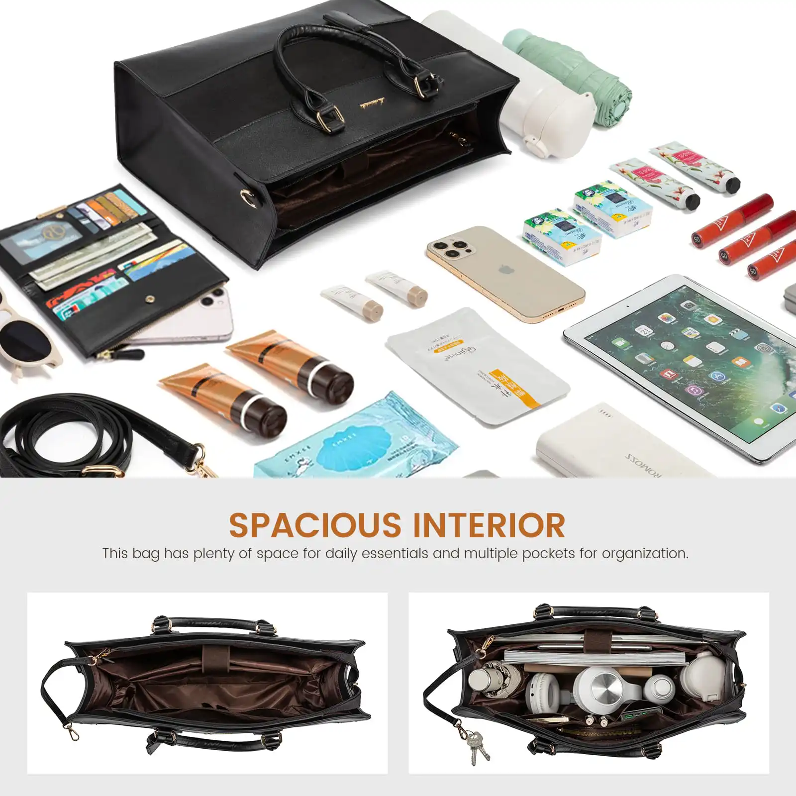 Γυναικείο σετ τσάντας ώμου/χειρός φορητού υπολογιστή Lovevook 15,6'' WB3024 black