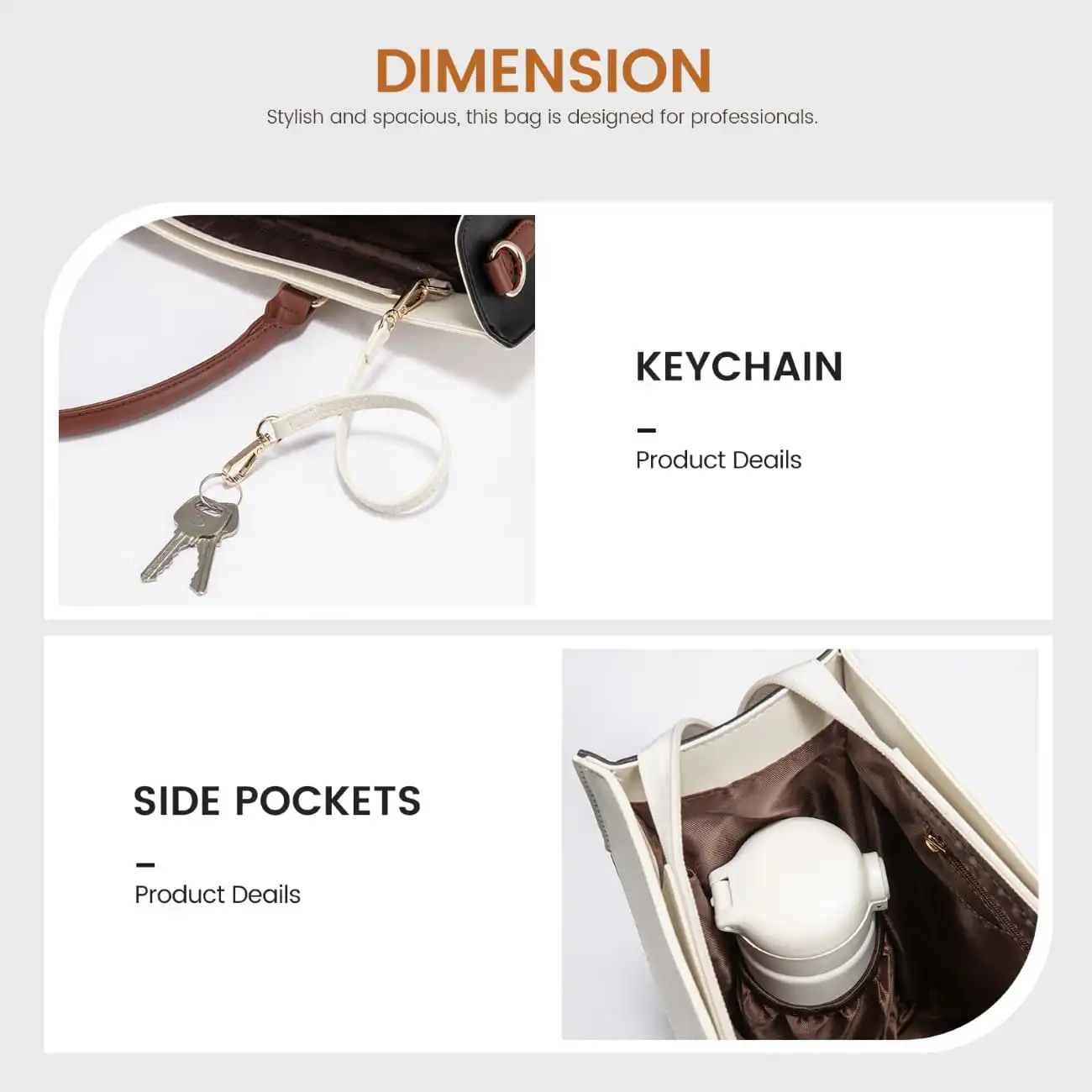 Γυναικείο σετ τσάντας ώμου/χειρός φορητού υπολογιστή Lovevook 15,6'' WB3024 black/beige/brown