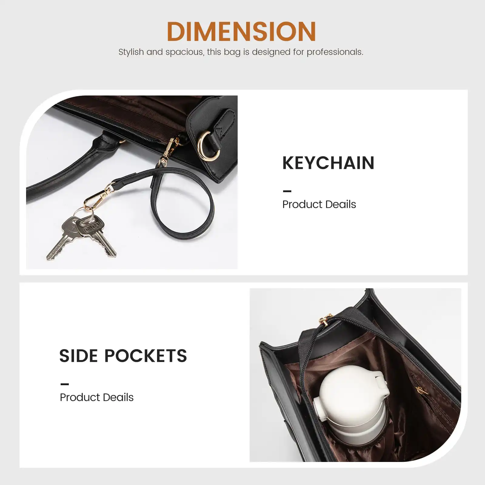 Γυναικείο σετ τσάντας ώμου/χειρός φορητού υπολογιστή Lovevook 15,6'' WB3024 black