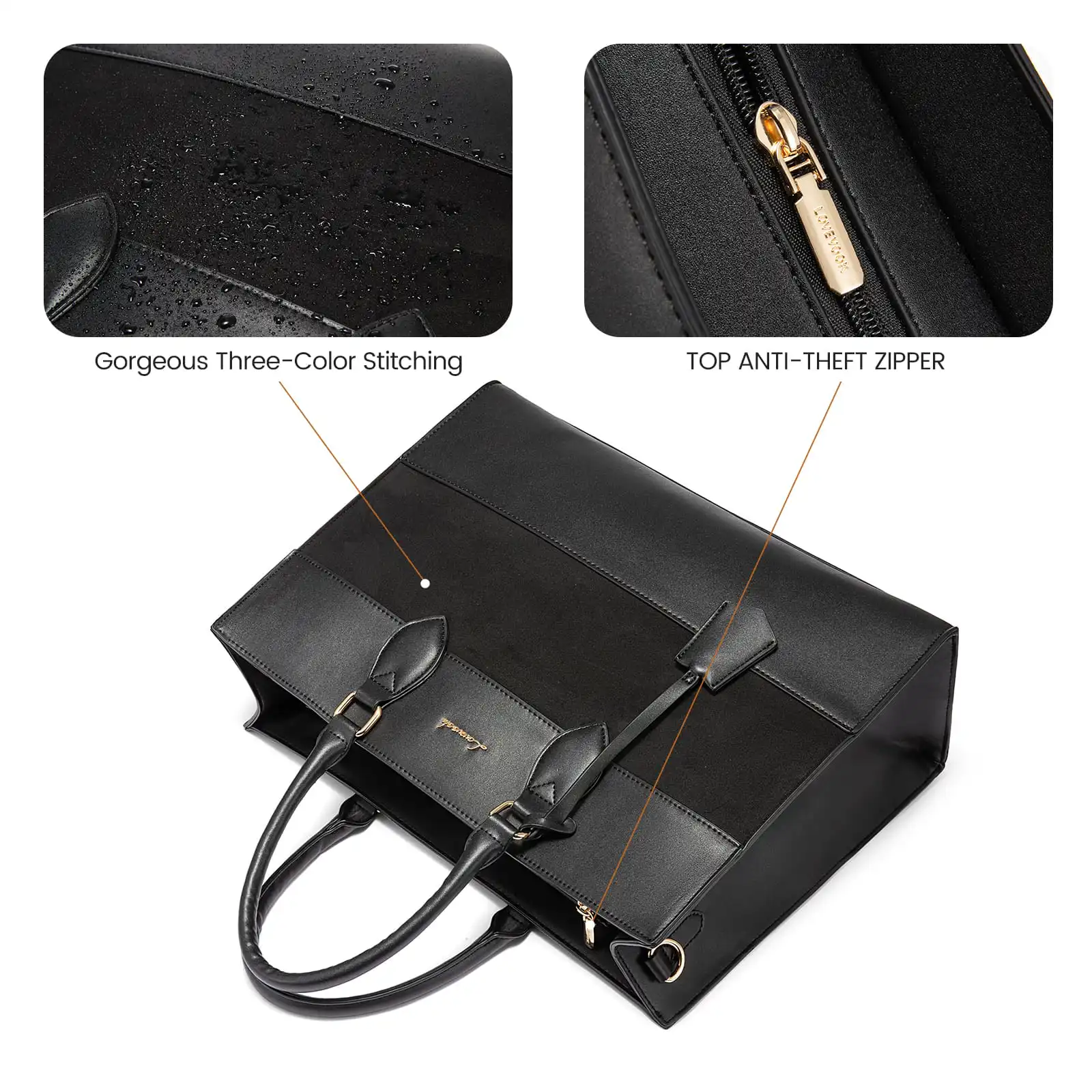 Γυναικείο σετ τσάντας ώμου/χειρός φορητού υπολογιστή Lovevook 15,6'' WB3024 black