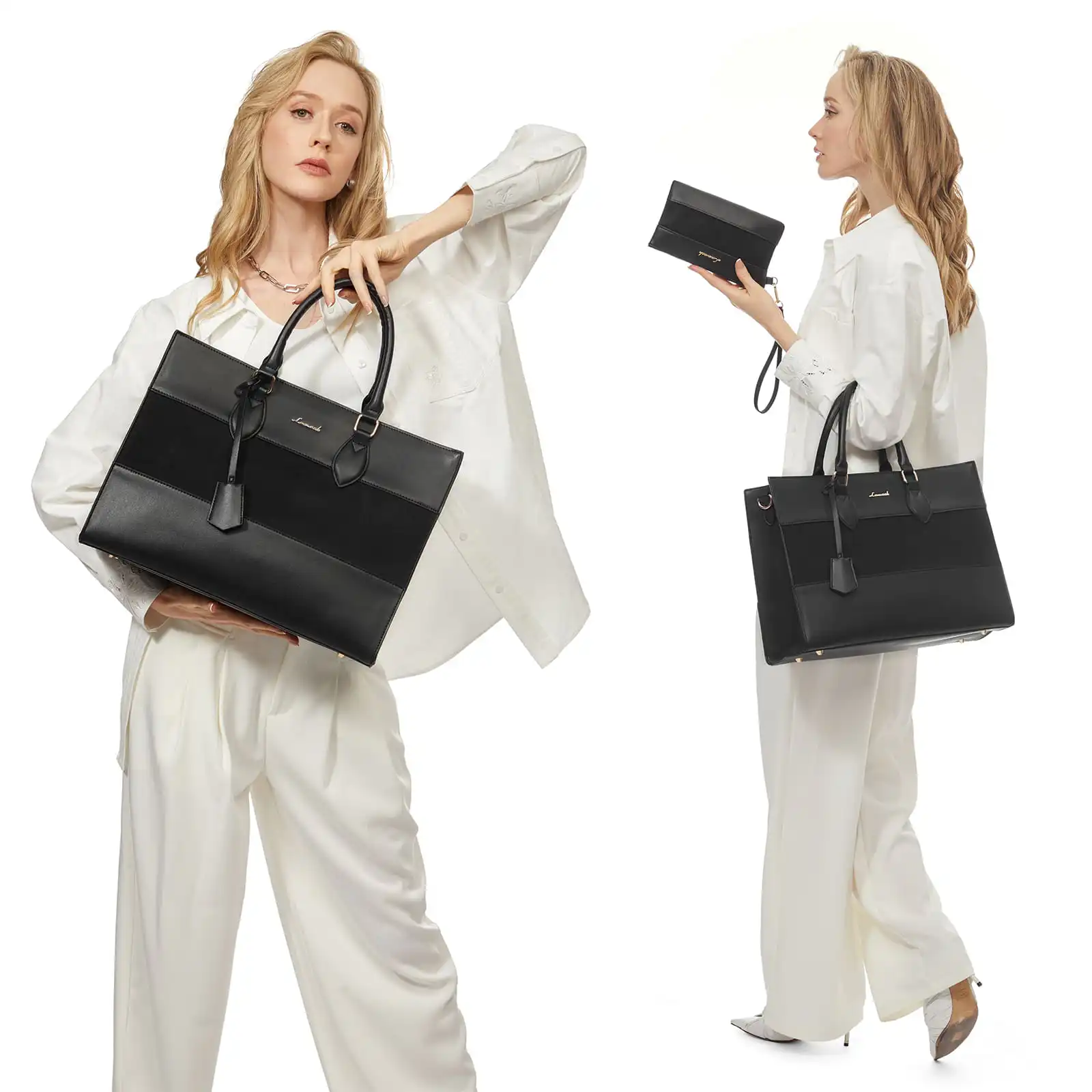 Γυναικείο σετ τσάντας ώμου/χειρός φορητού υπολογιστή Lovevook 15,6” WB3024 black