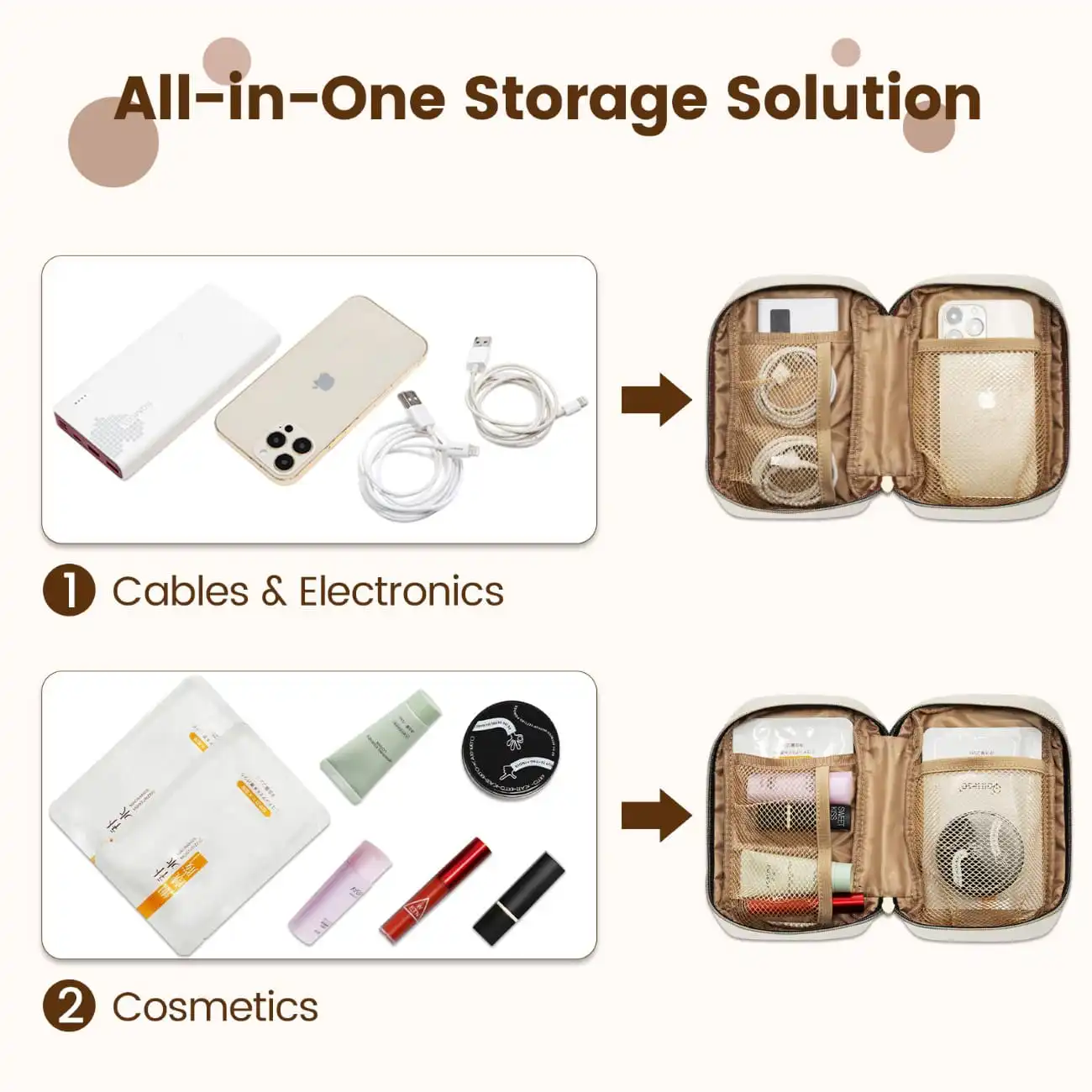 Γυναικείο σετ τσάντας χιαστί/χειρός Lovevook 17,3'' WB3058 black/beige