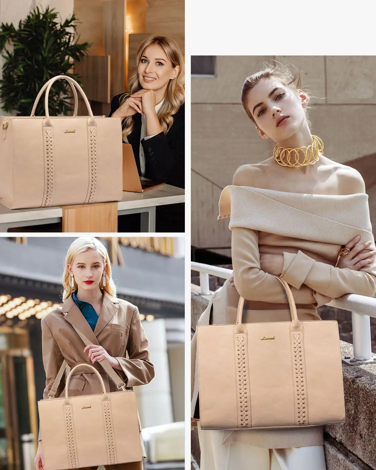 Γυναικεία τσάντα ώμου φορητού υπολογιστή Lovevook 15,6” WB3063 apricot