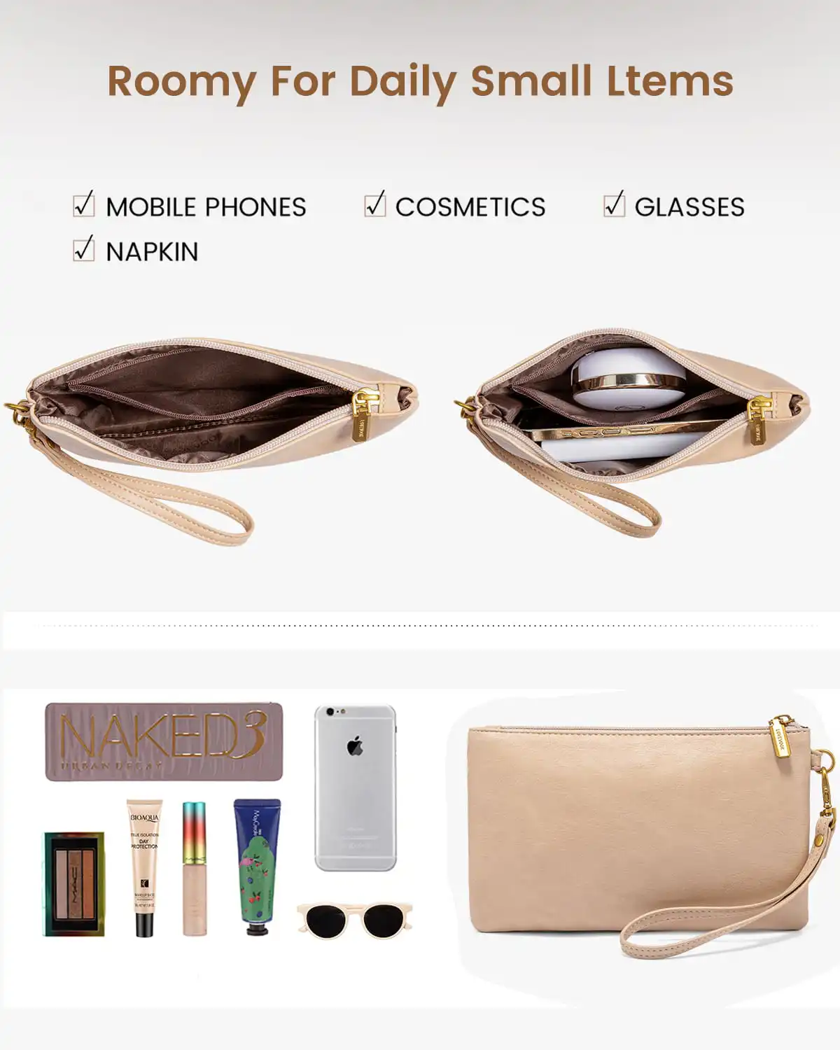 Γυναικεία τσάντα ώμου φορητού υπολογιστή Lovevook 15,6'' WB3063 apricot