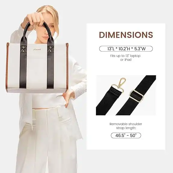 Γυναικεία τσάντα ώμου φορητού υπολογιστή Lovevook 13” WB3084 beige/black