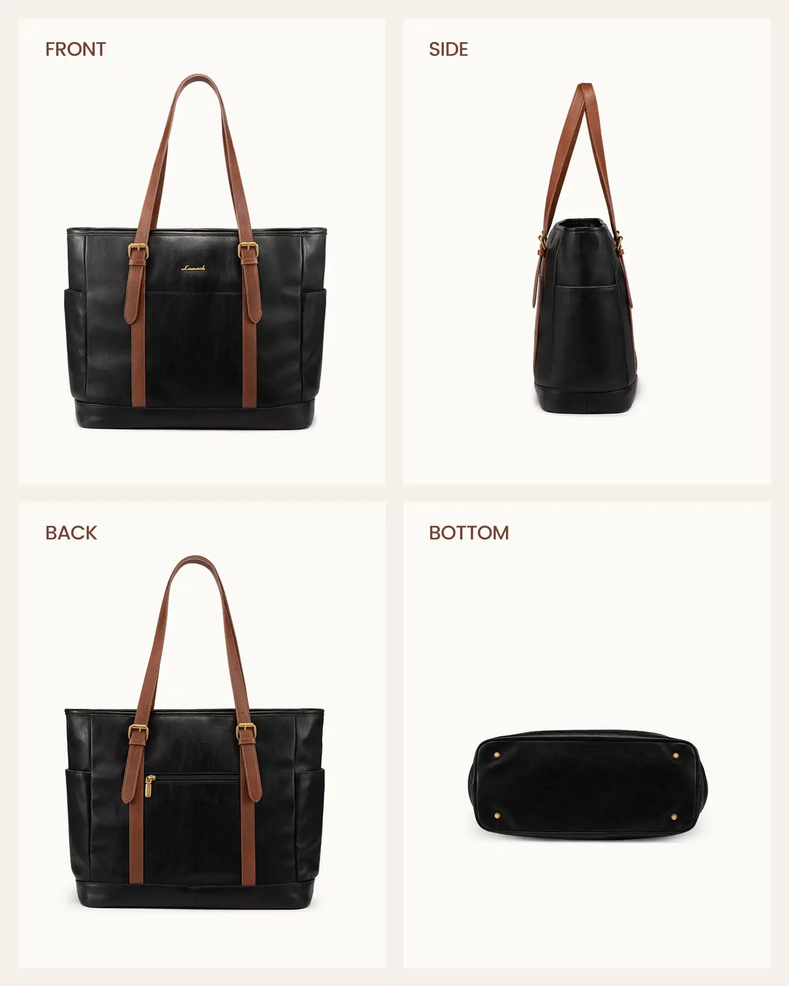 Γυναικεία τσάντα ώμου φορητού υπολογιστή Lovevook 15,6'' WB3147 black brown