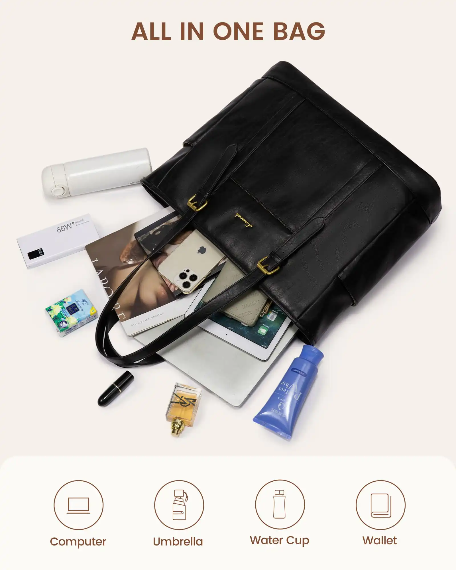 Γυναικεία τσάντα ώμου φορητού υπολογιστή Lovevook 15,6'' WB3147 black