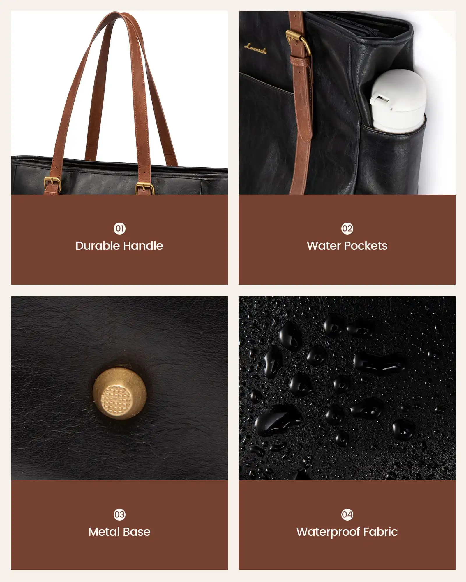 Γυναικεία τσάντα ώμου φορητού υπολογιστή Lovevook 15,6'' WB3147 black brown