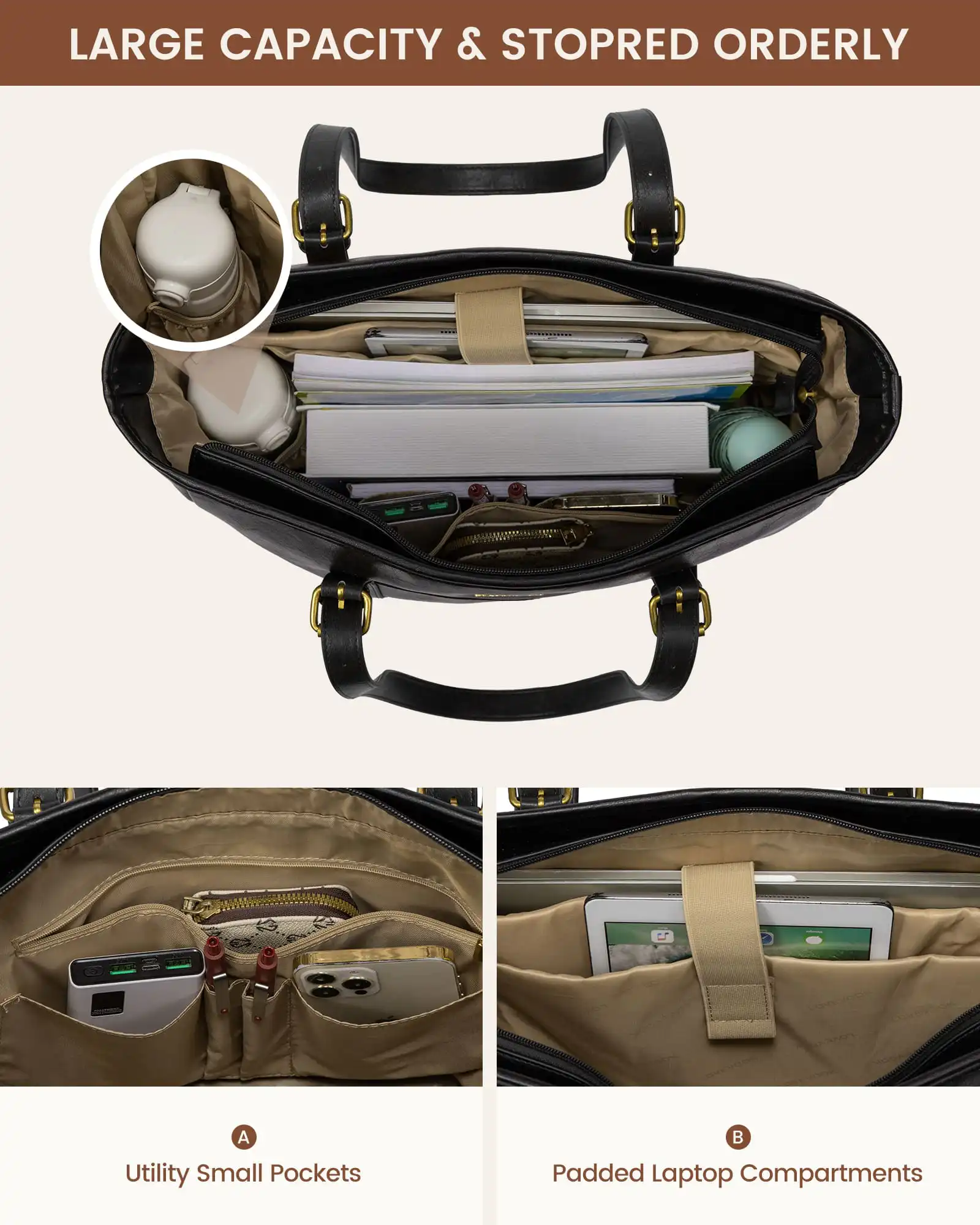 Γυναικεία τσάντα ώμου φορητού υπολογιστή Lovevook 15,6'' WB3147 black