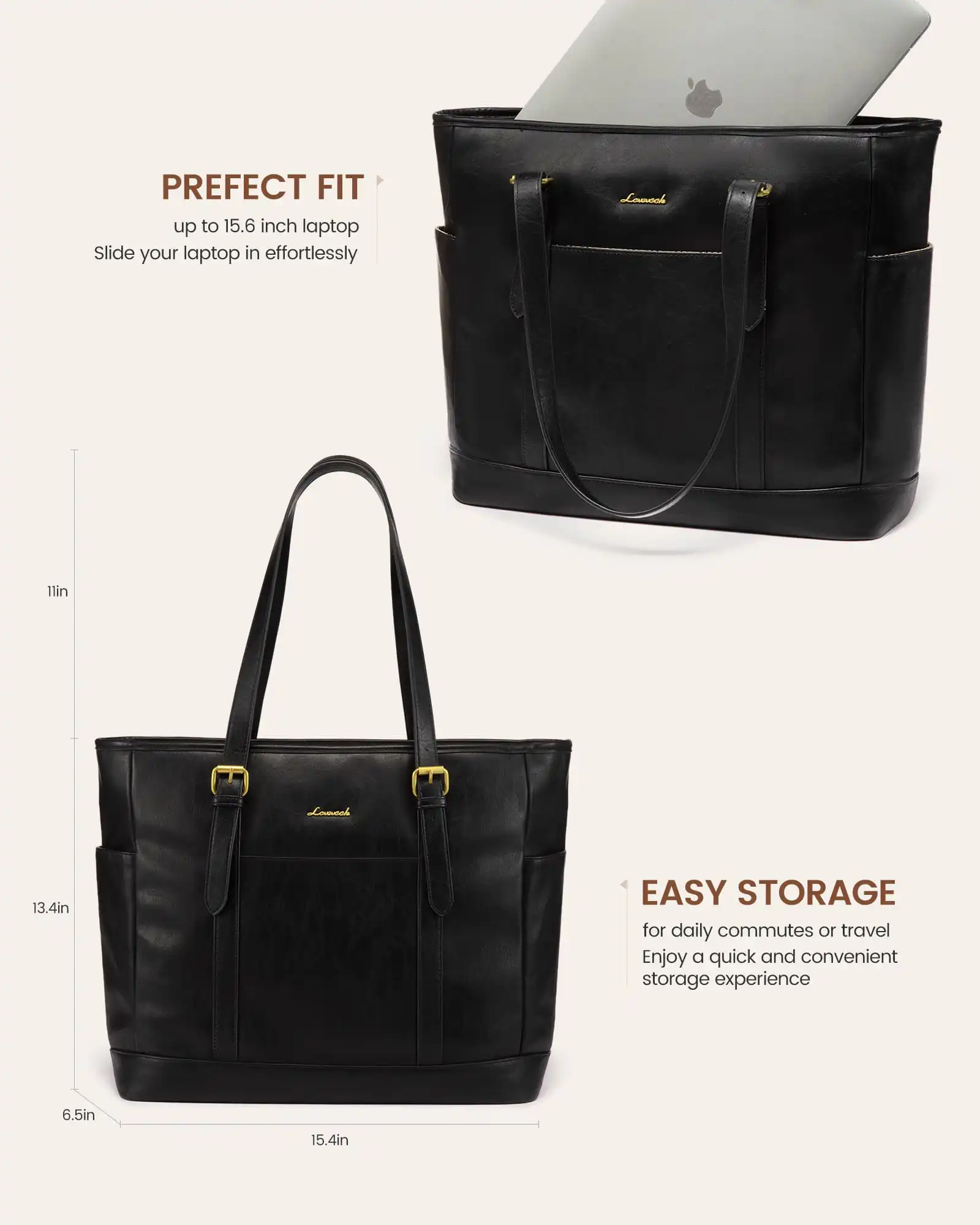 Γυναικεία τσάντα ώμου φορητού υπολογιστή Lovevook 15,6'' WB3147 black