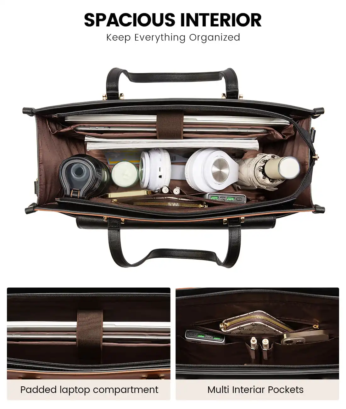 Γυναικείο σετ τσάντας ώμου/χιαστί φορητού υπολογιστή Lovevook 16'' WB3152 beige/black/brown