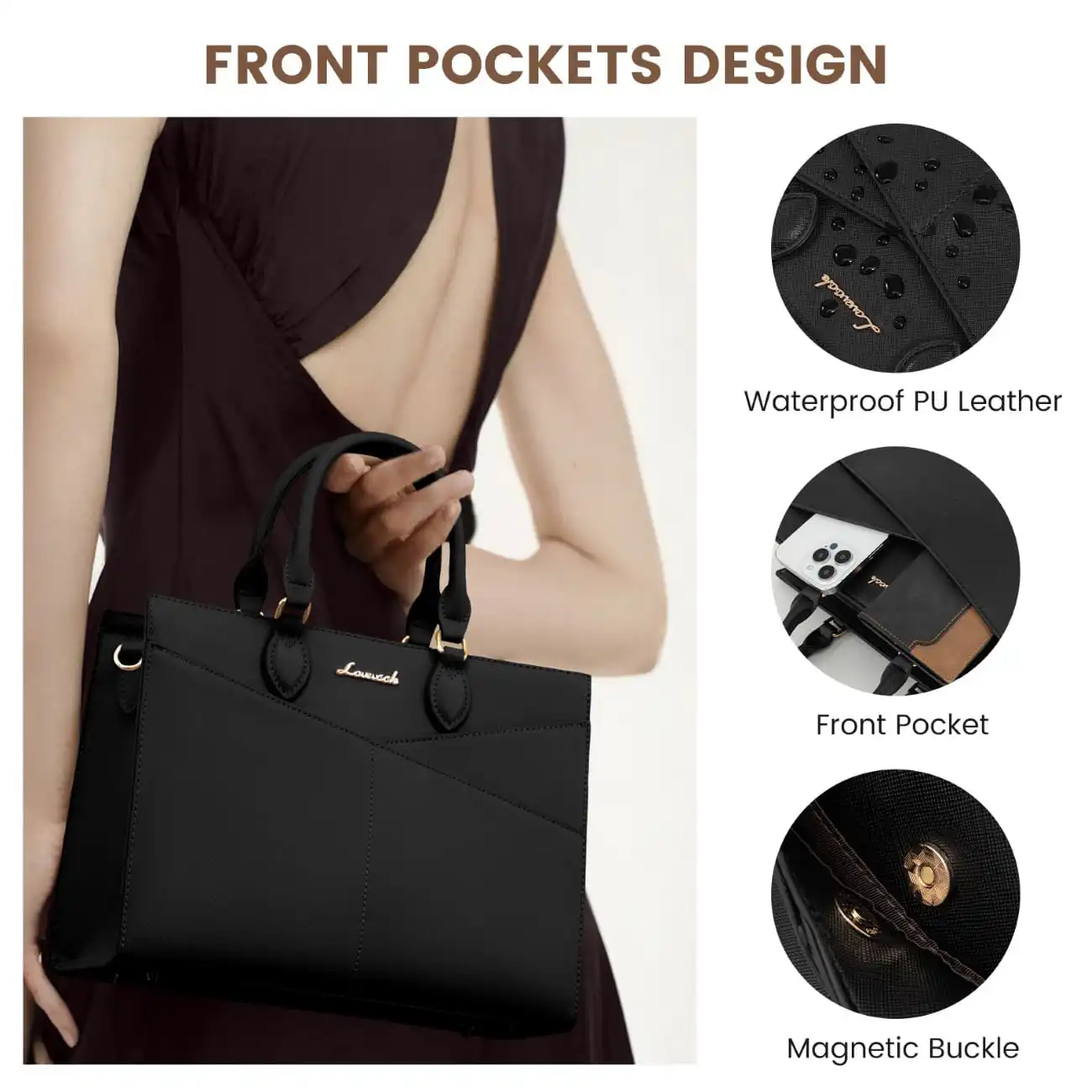 Γυναικεία τσάντα χειρός Lovevook WB3166 black