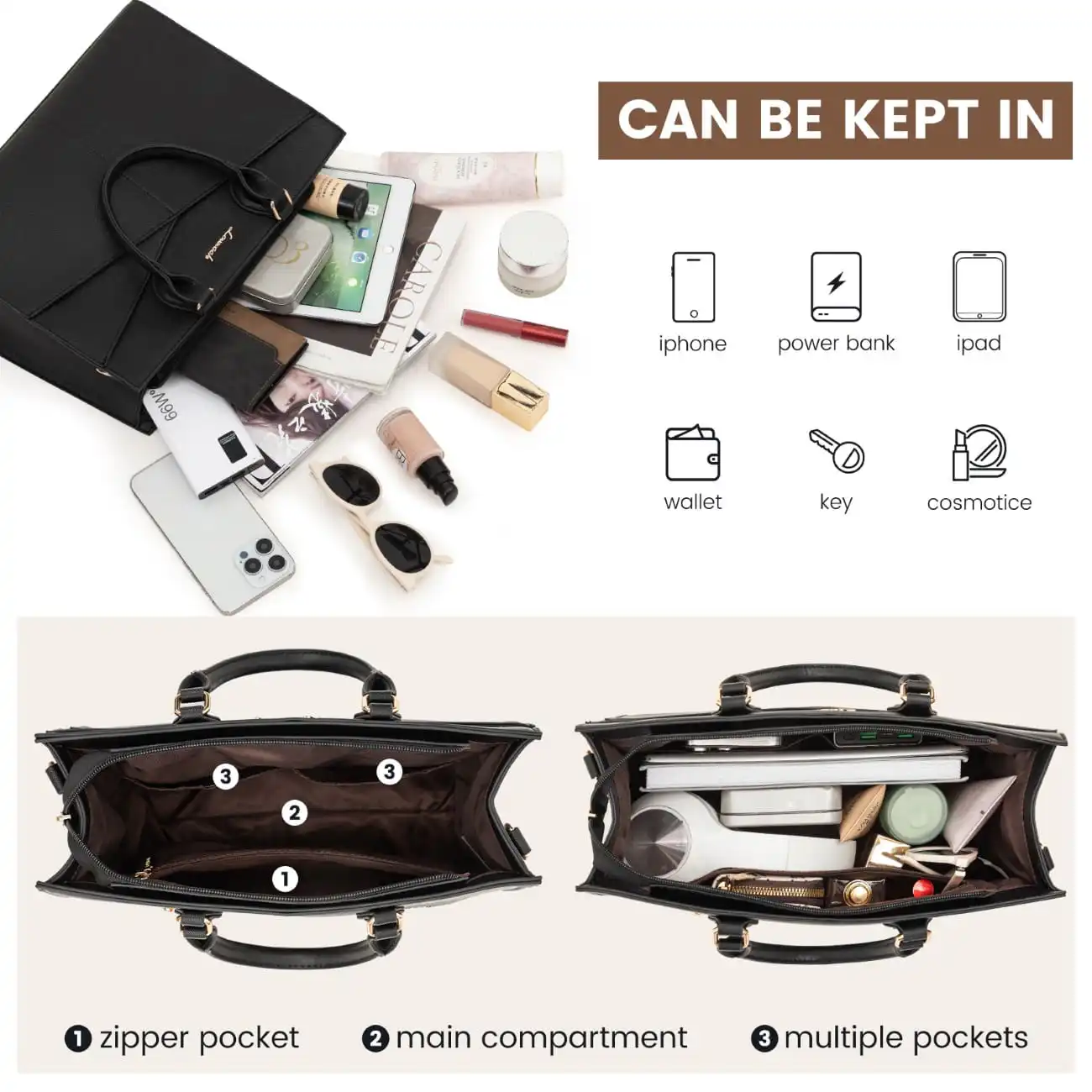 Γυναικεία τσάντα χειρός Lovevook WB3166 black