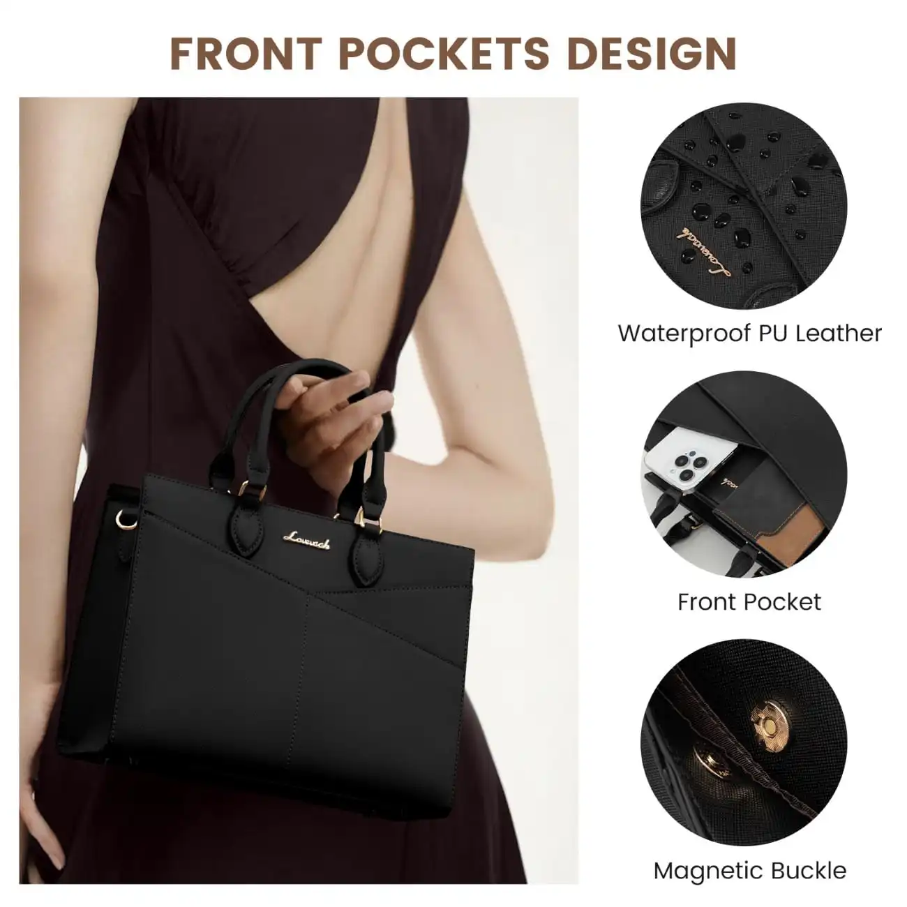 Γυναικεία τσάντα χειρός Lovevook WB3166 black