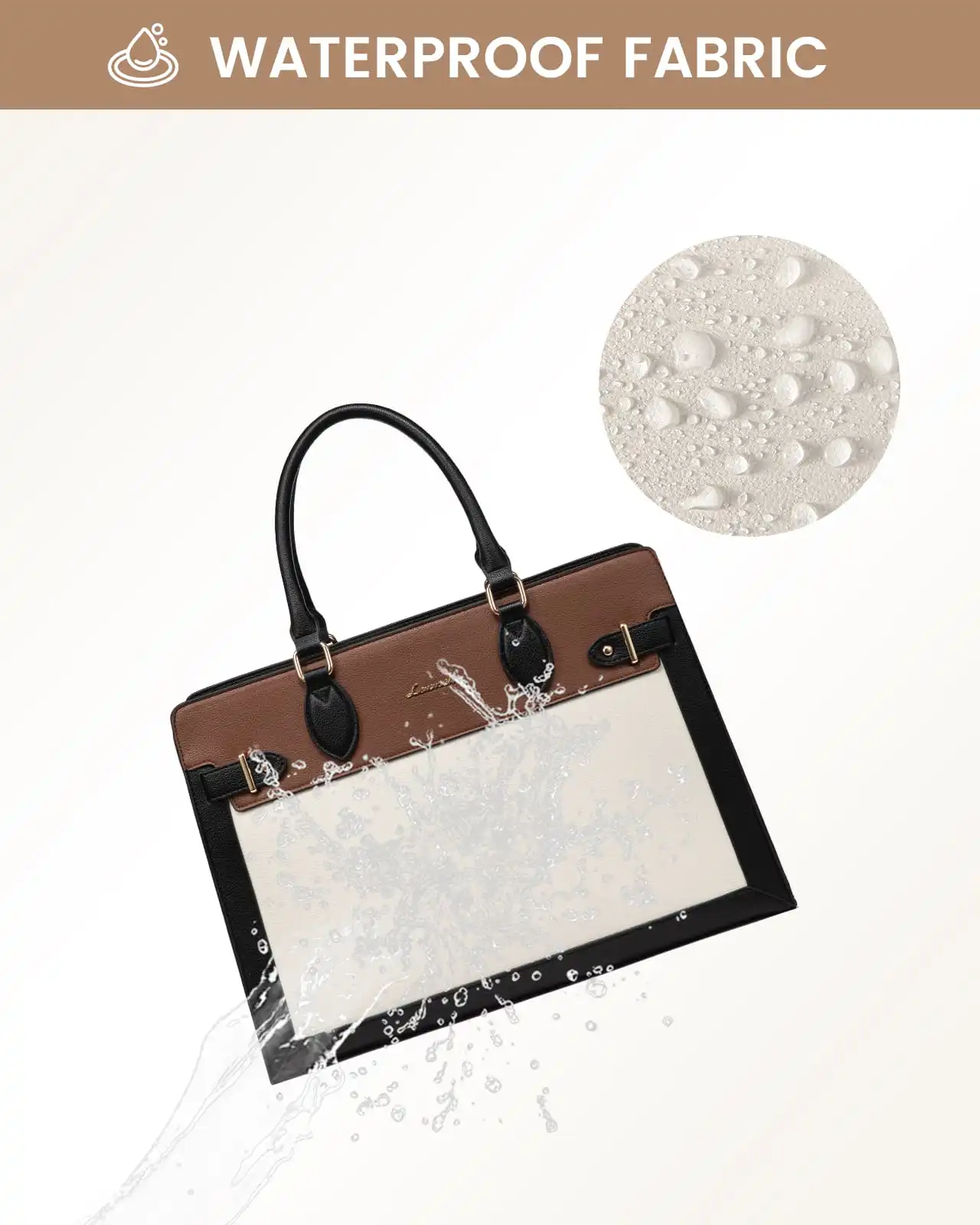 Γυναικεία τσάντα ώμου φορητού υπολογιστή Lovevook 15,6'' WB3183 beige/brown