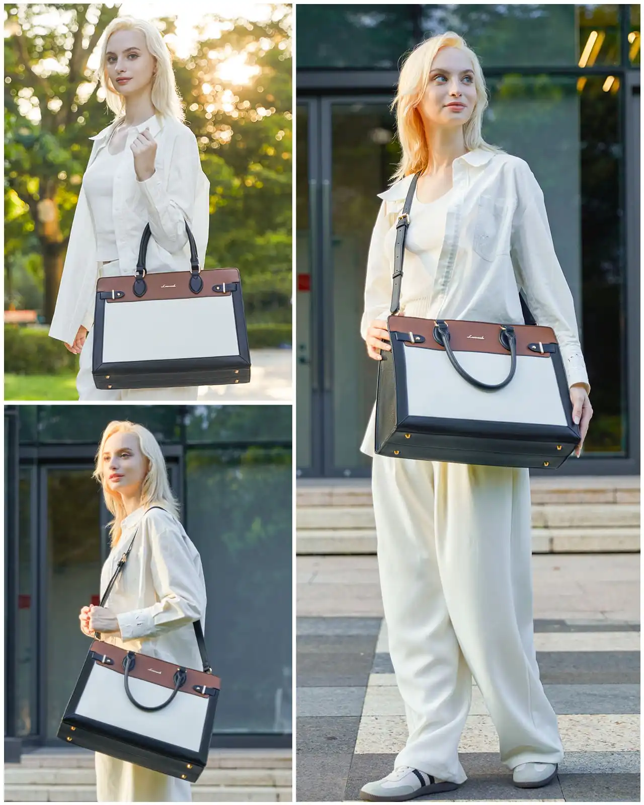 Γυναικεία τσάντα ώμου φορητού υπολογιστή Lovevook 15,6” WB3183 beige/brown