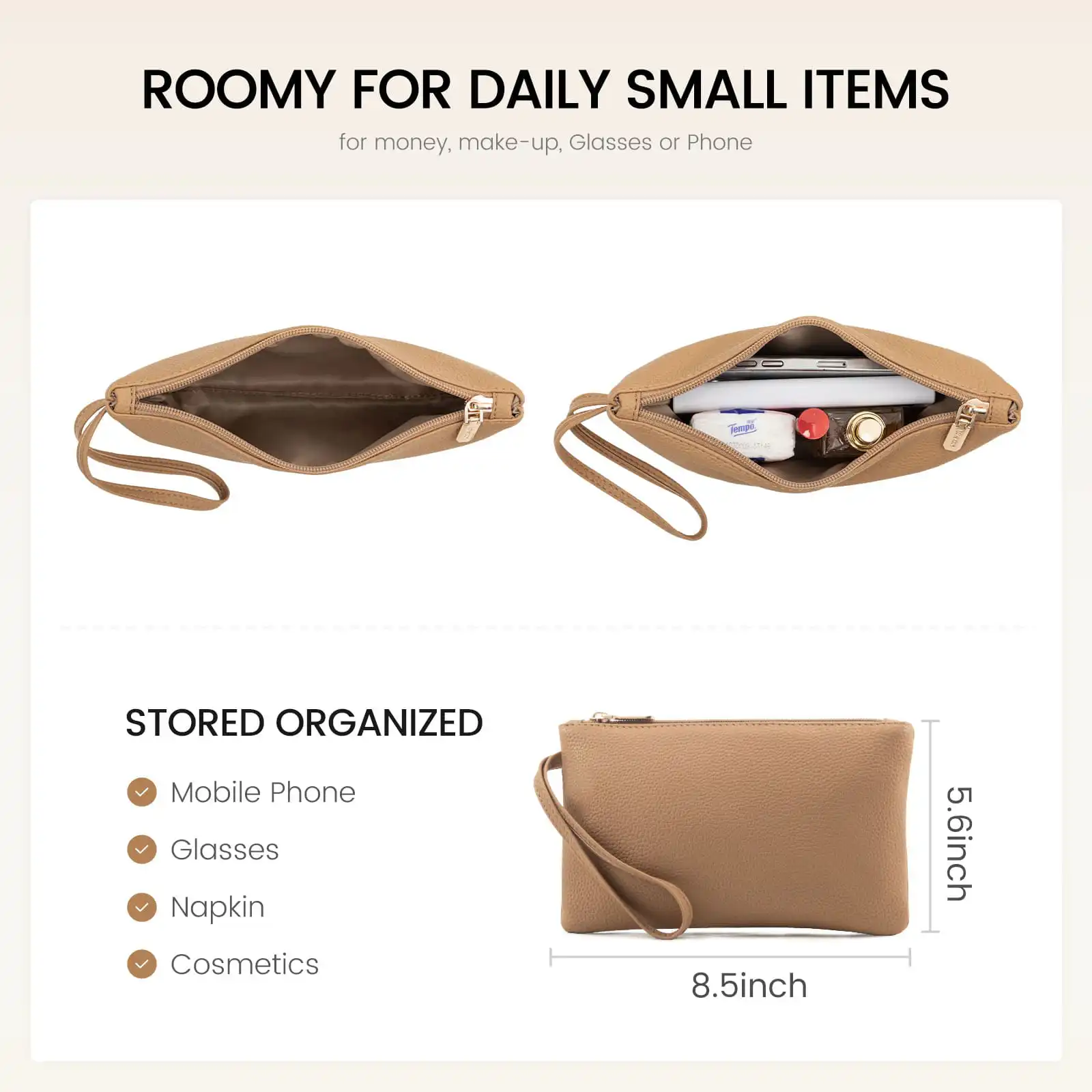 Γυναικείo σετ τσάντα ώμου/χειρός φορητού υπολογιστή Lovevook 15,6'' WB3269 Camel