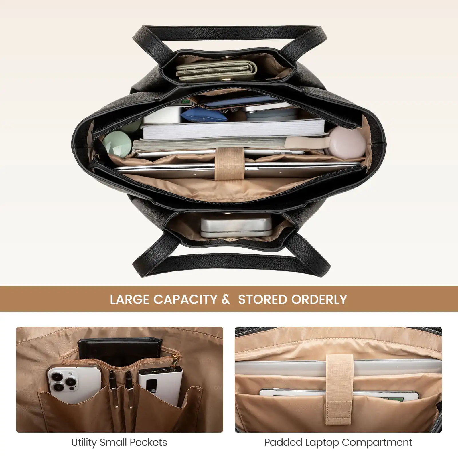 Γυναικείo σετ τσάντα ώμου/χειρός φορητού υπολογιστή Lovevook 15,6'' WB3269 Black