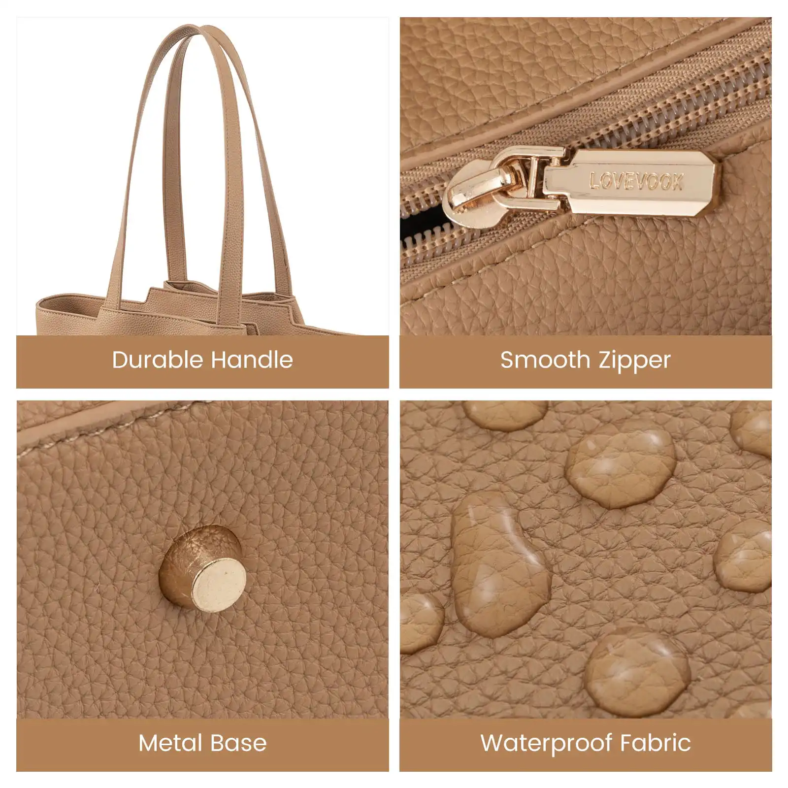 Γυναικείo σετ τσάντα ώμου/χειρός φορητού υπολογιστή Lovevook 15,6'' WB3269 Camel