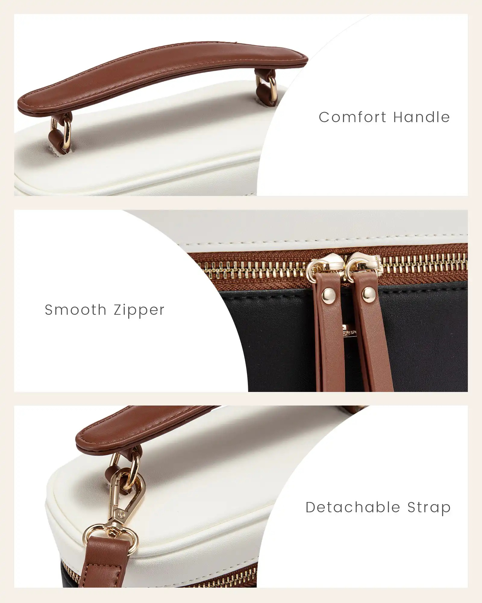 Τσαντάκι Χειρός Χιαστί Lovevook WB4311 beige black brown