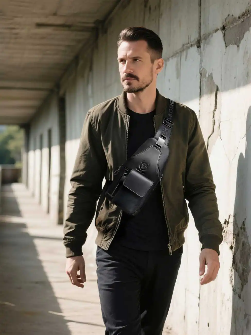 Δερμάτινη Τσάντα Στήθους Bull Captain XB 018 μαύρο Δερμάτινη Τσάντα Στήθους Bull Captain XB 018 μαύρο