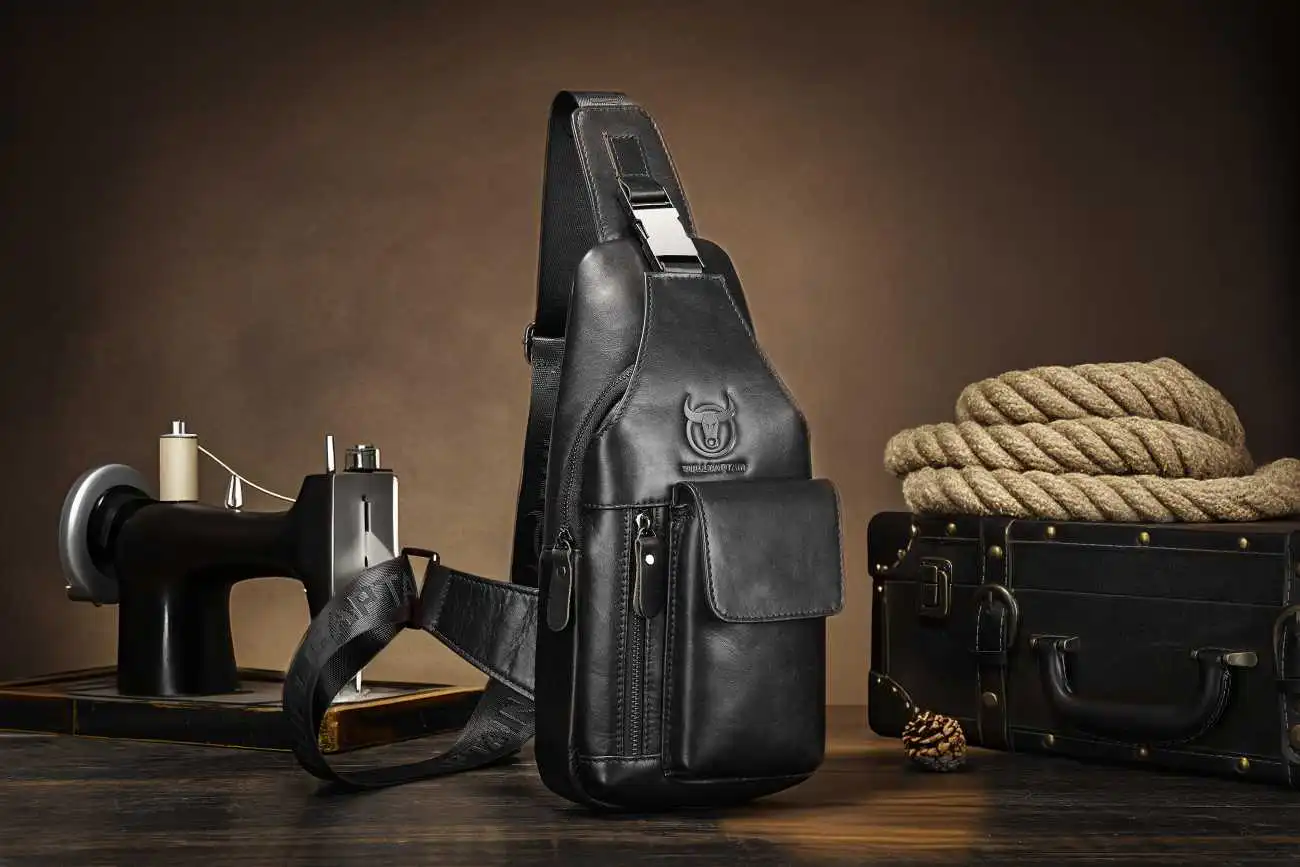 Δερμάτινη Τσάντα Στήθους Bull Captain XB 018 μαύρο