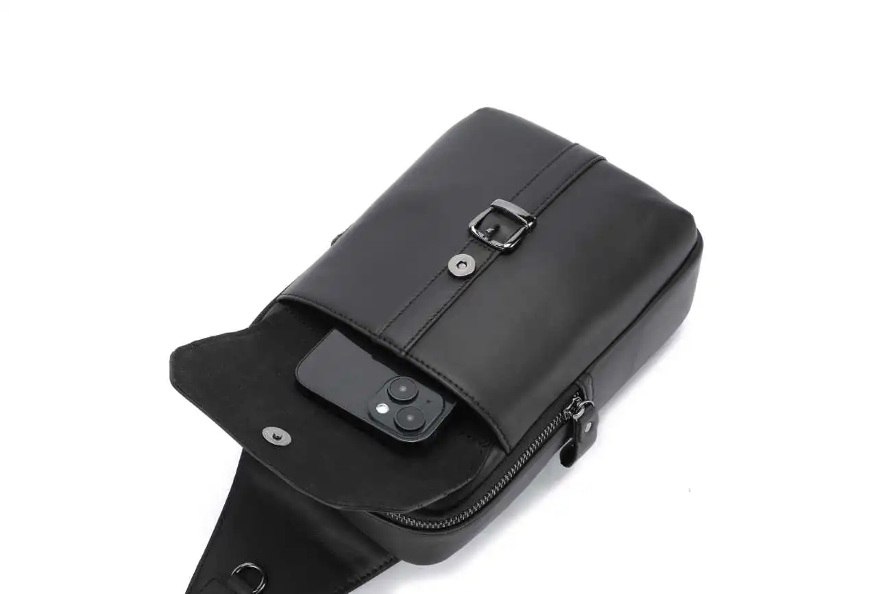 Δερμάτινο Τσαντάκι Στήθους Bull Captain XB 096 μαύρο