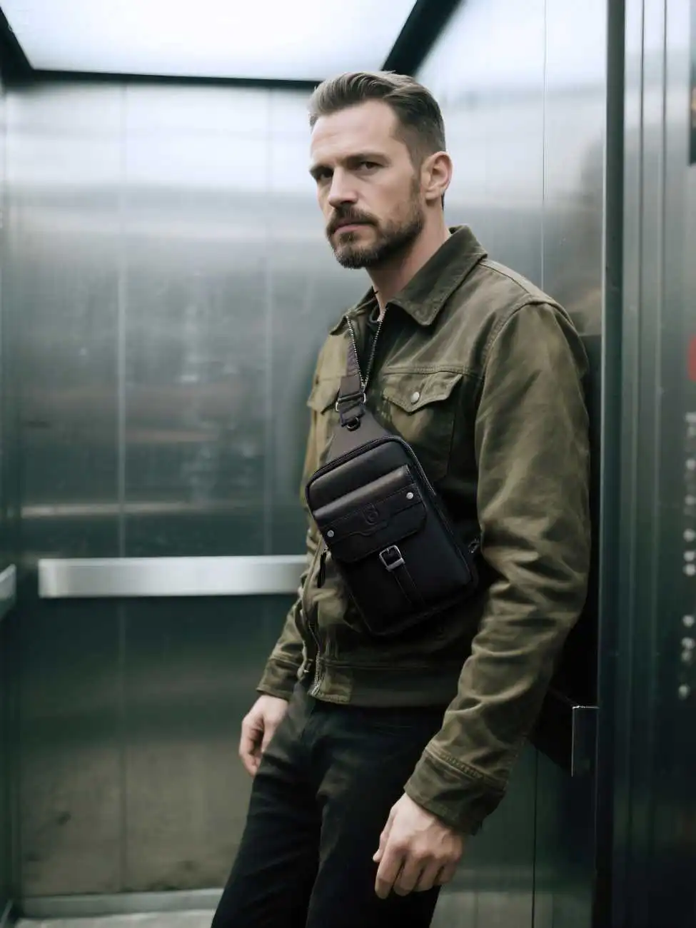 Δερμάτινο Τσαντάκι Στήθους Bull Captain XB 096 μαύρο Δερμάτινο Τσαντάκι Στήθους Bull Captain XB 096 μαύρο