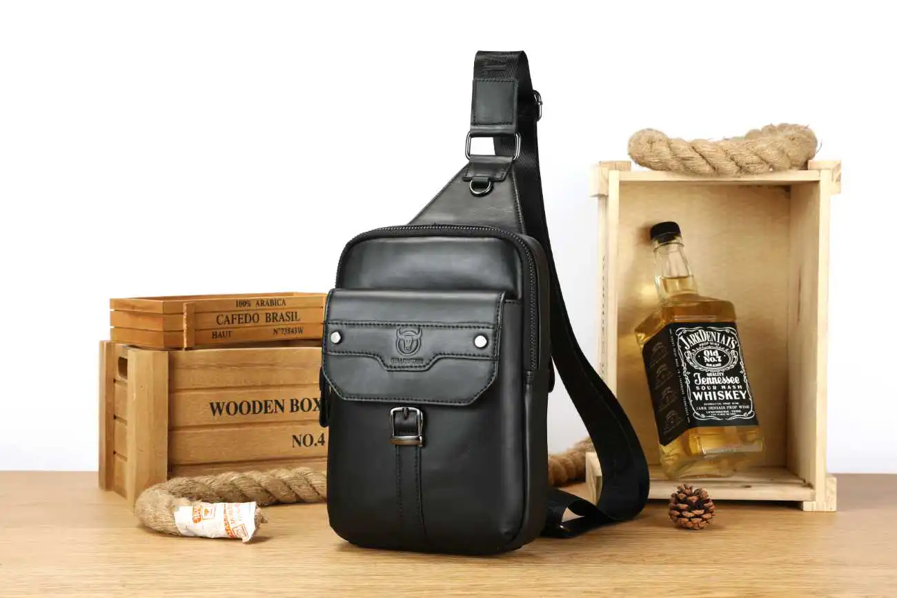 Δερμάτινο Τσαντάκι Στήθους Bull Captain XB 096 μαύρο