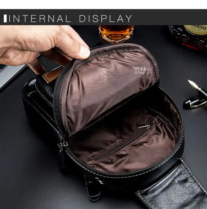 Δερμάτινο τσαντάκι body Bull Captain XB097 μαύρο