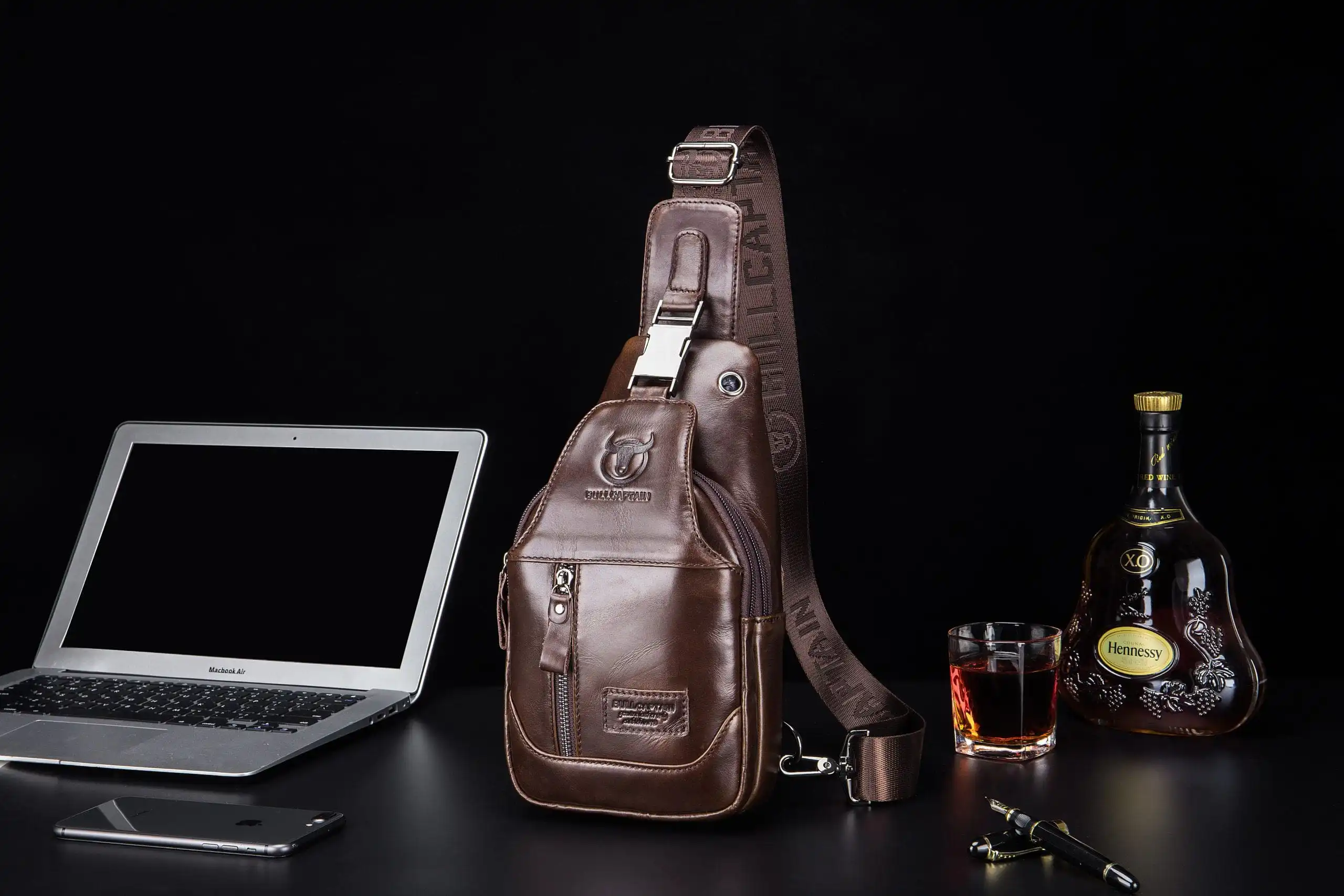 Δερμάτινο τσαντάκι body Bull Captain XB 095 σκούρο καφέ