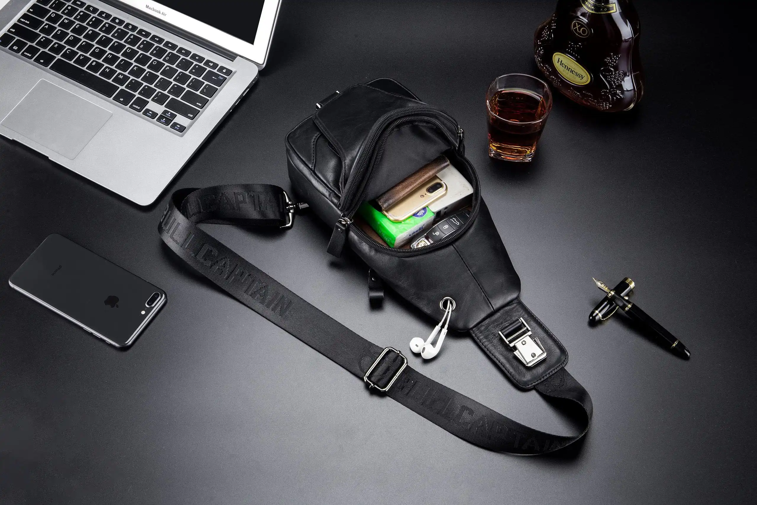 Δερμάτινο τσαντάκι body Bull Captain XB 095 μαύρο