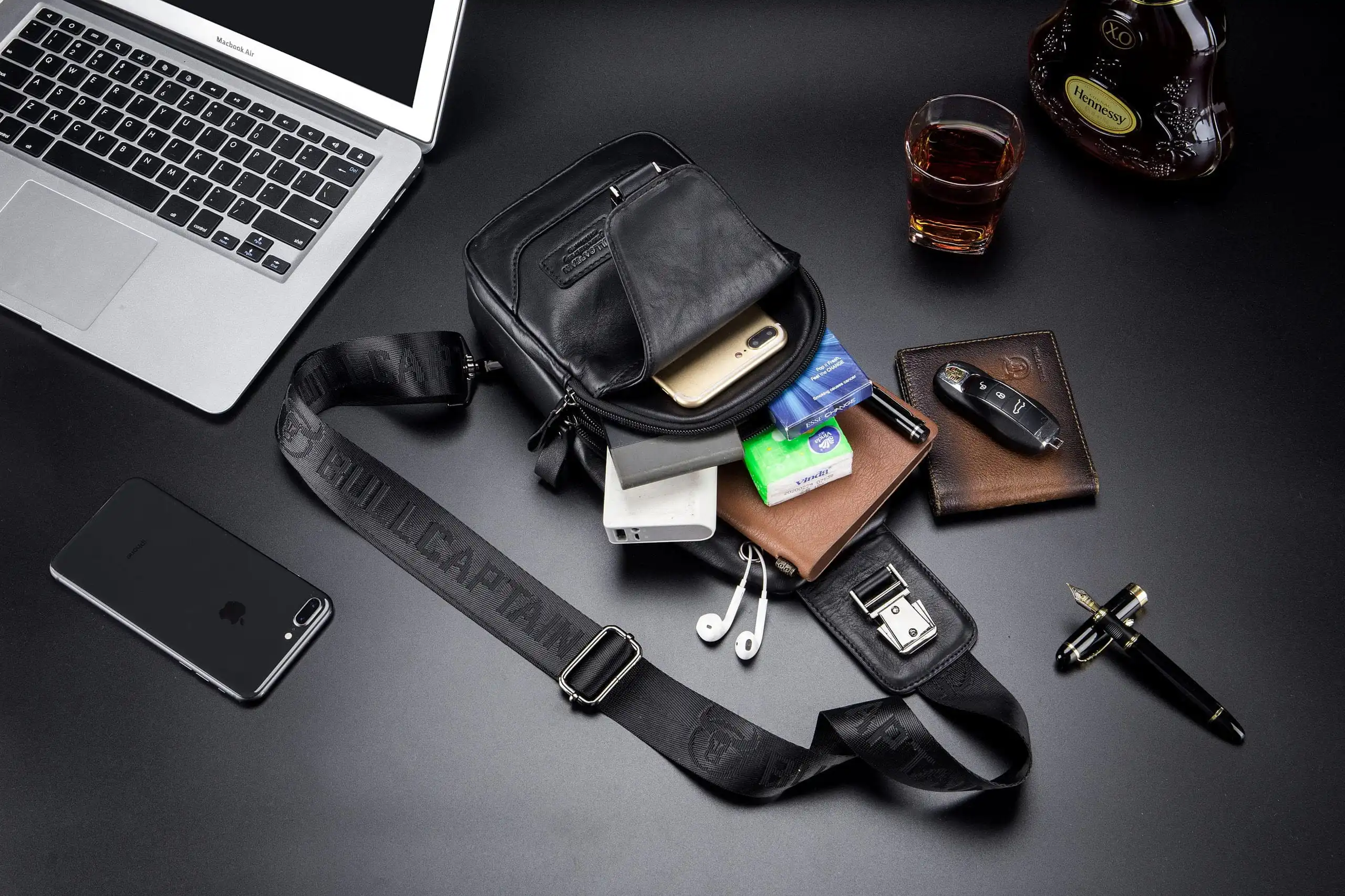 Δερμάτινο τσαντάκι body Bull Captain XB 095 μαύρο