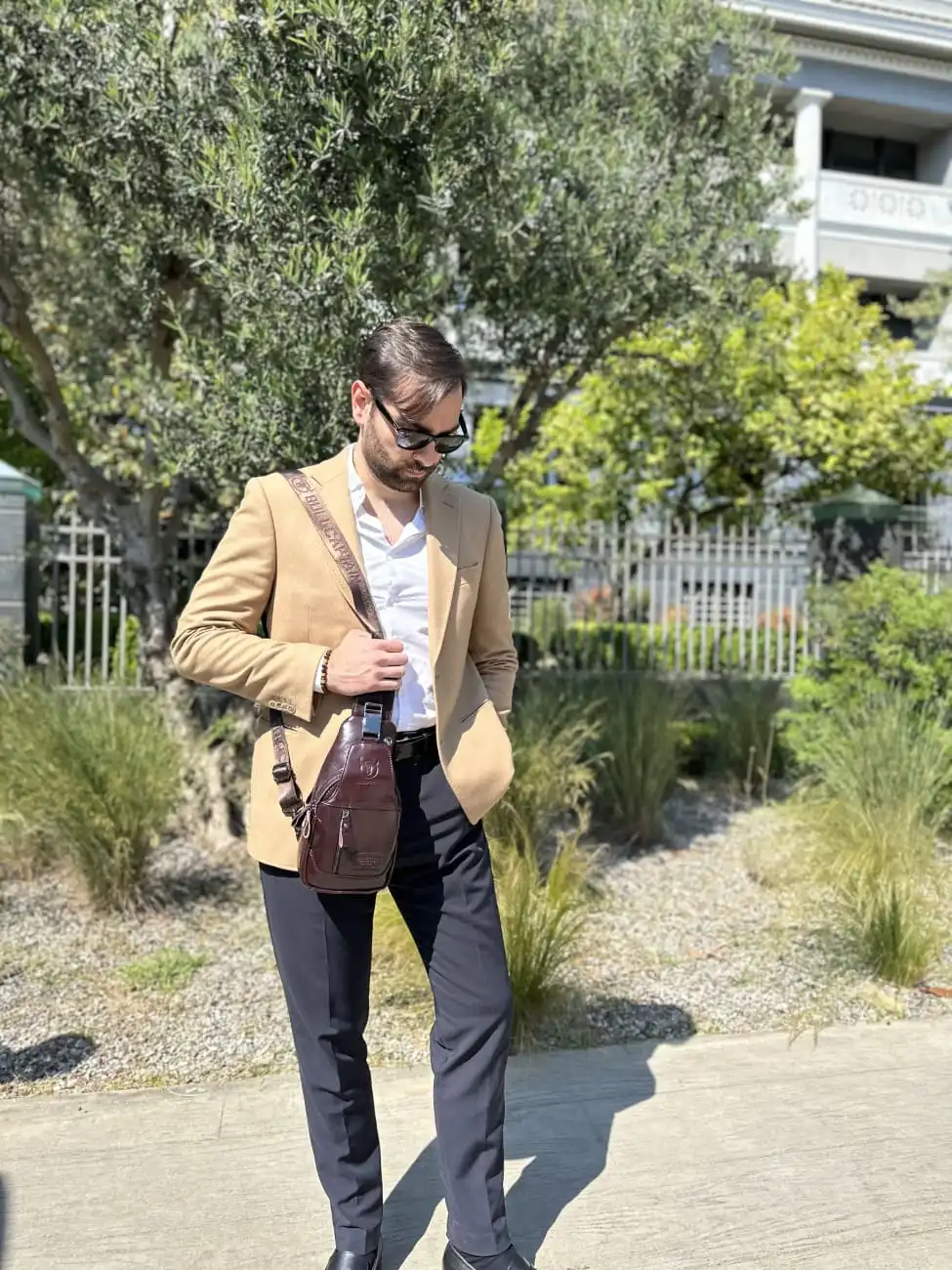 Δερμάτινο τσαντάκι body Bull Captain XB 095 σκούρο καφέ