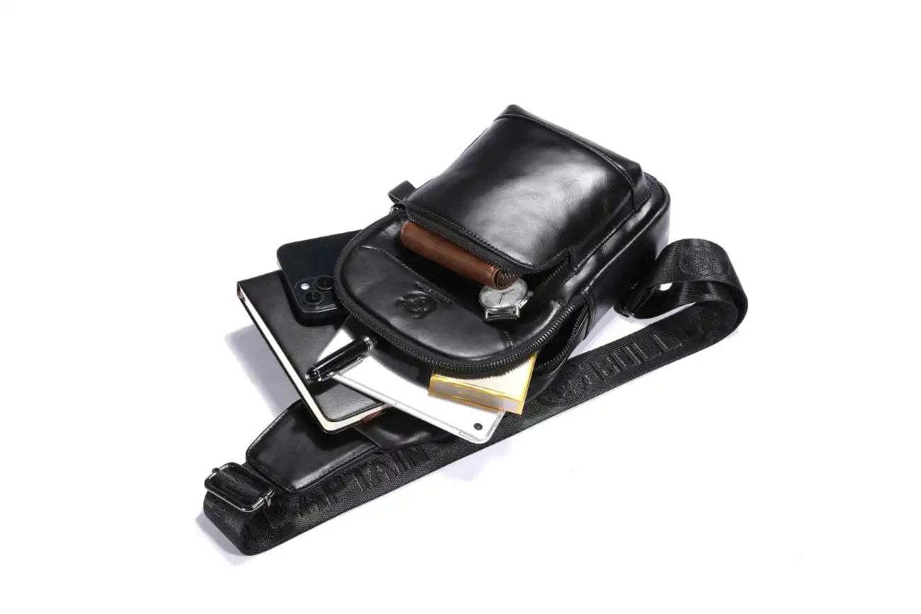 Δερμάτινο τσαντάκι body Bull Captain XB097 μαύρο