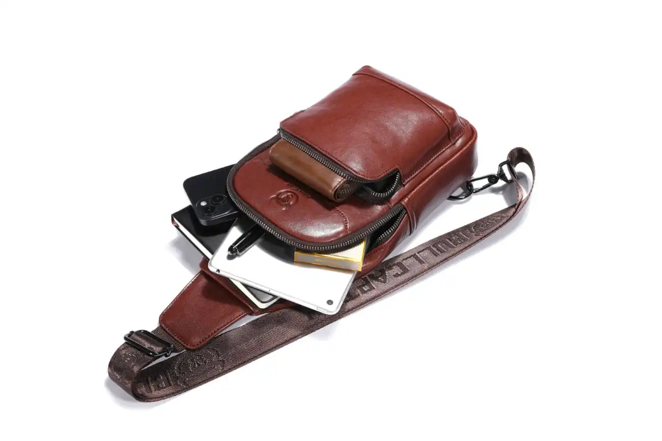 Δερμάτινο τσαντάκι body Bull Captain XB097 καφέ